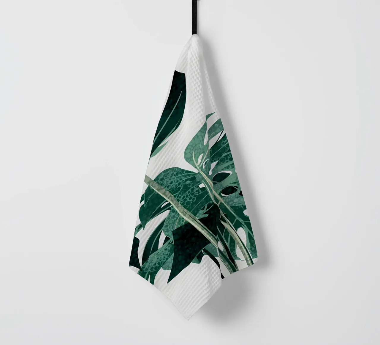 monstera tropical leaves tea towel by Patrick L Lord
