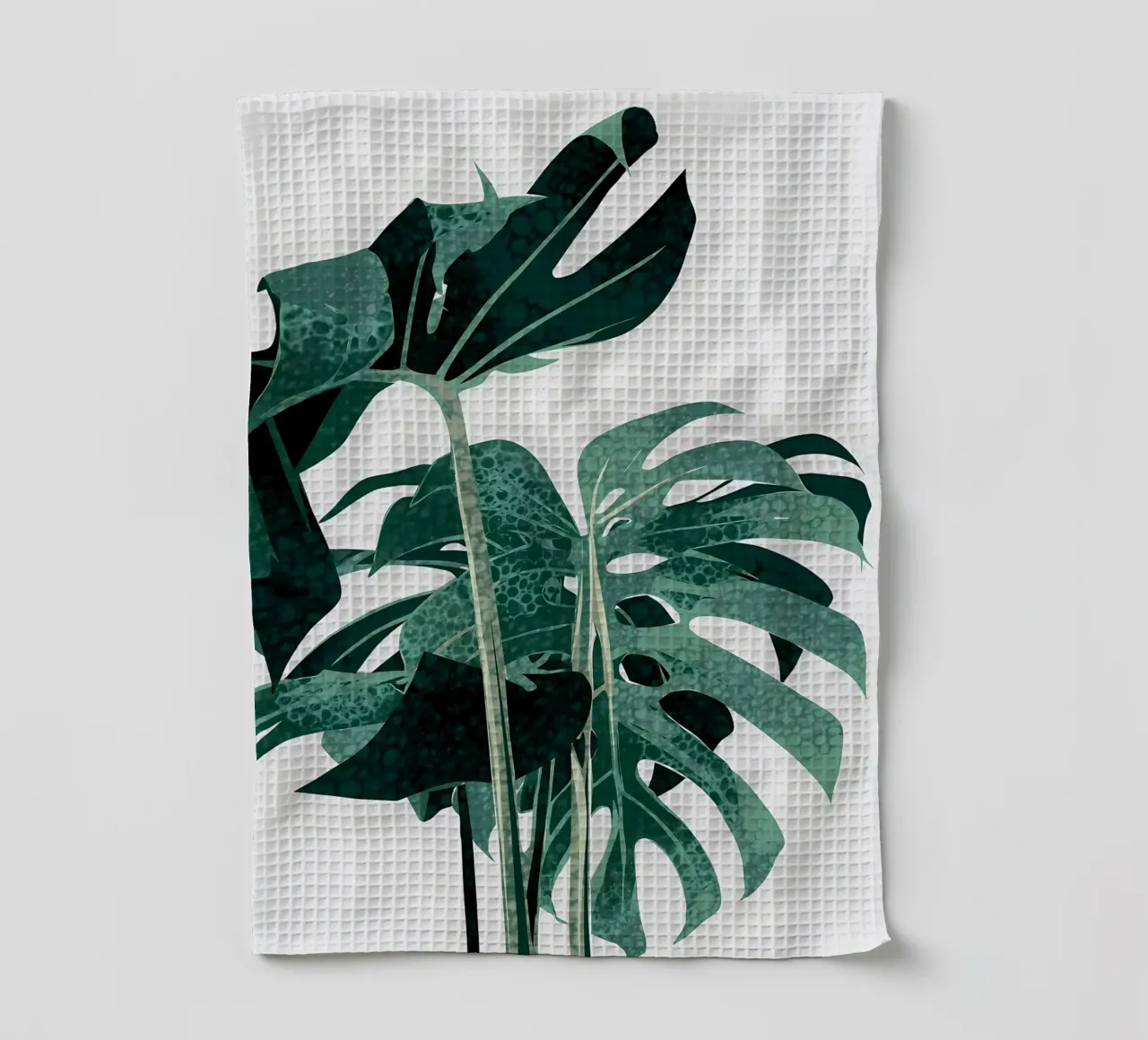 monstera tropical leaves tea towel by Patrick L Lord