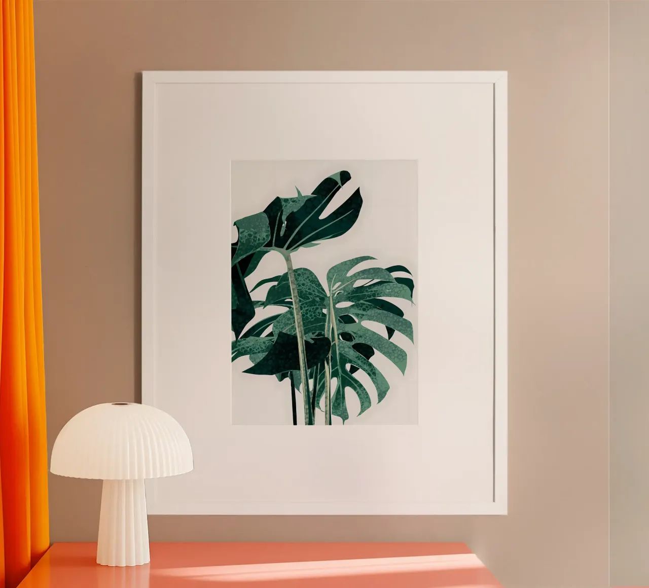 monstera tropicale foglie poster con telaio in legno da Patrick L Lord