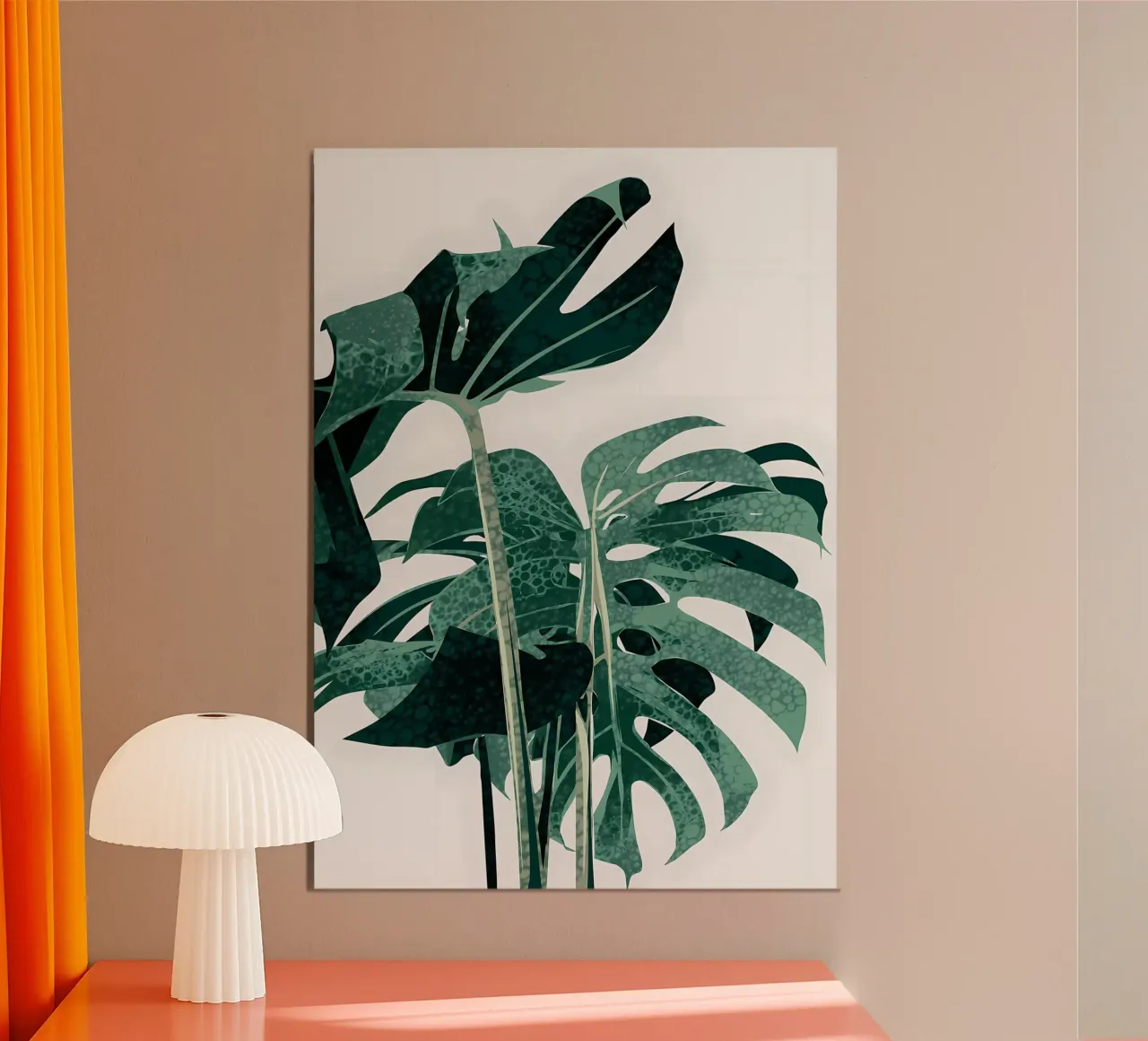 monstera tropicale foglie poster con telaio in legno da Patrick L Lord