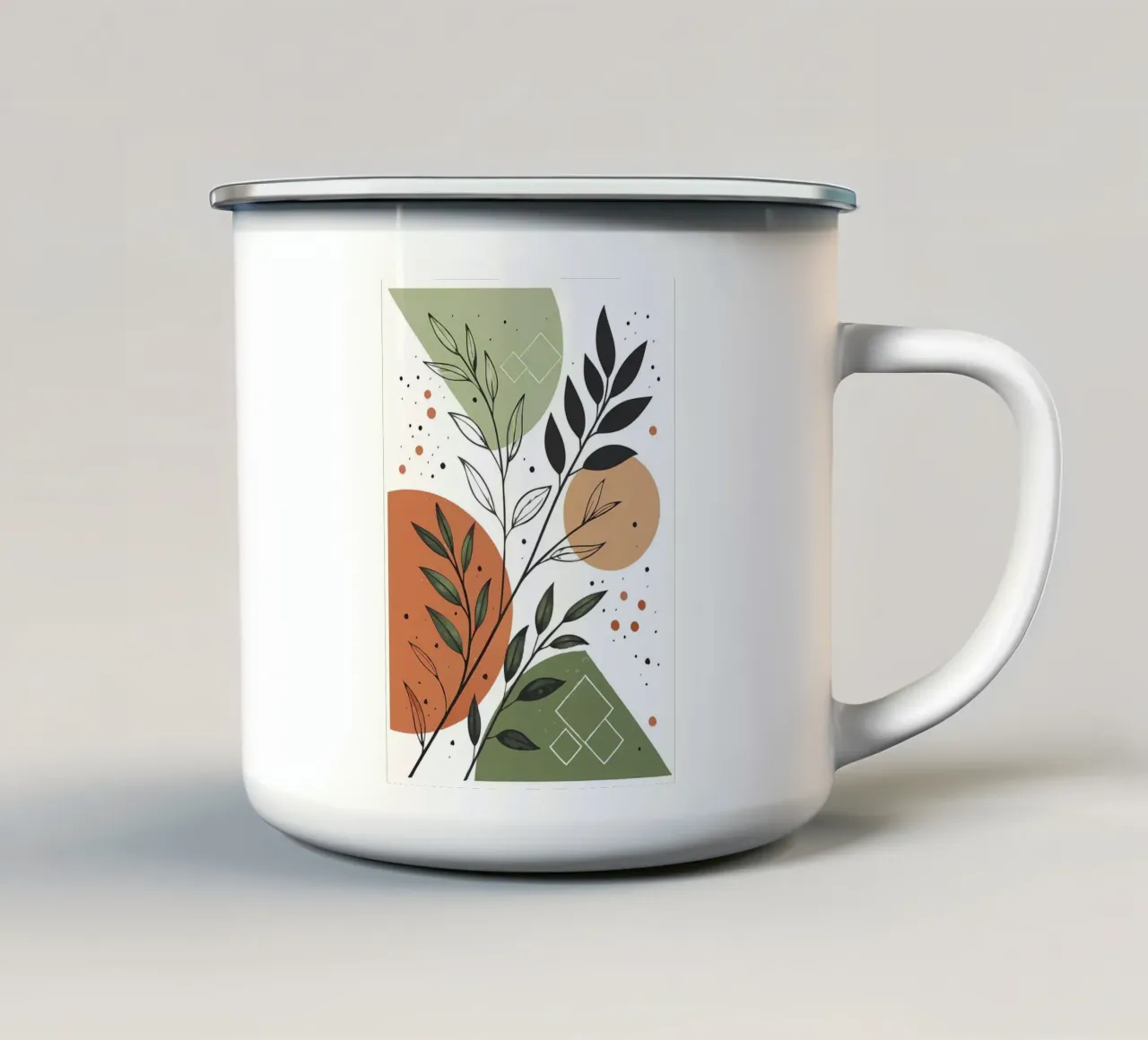 rami di gronda forme geometriche tazza in smalto da Robert Wiesner