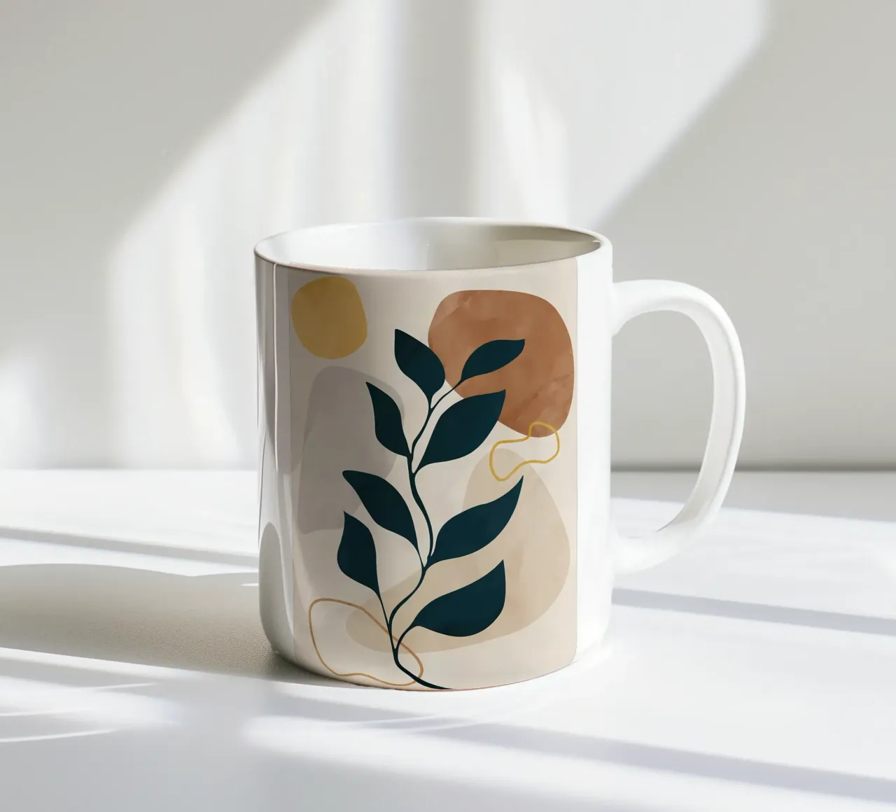 foglie forme astratte tazza in ceramica da Robert Wiesner