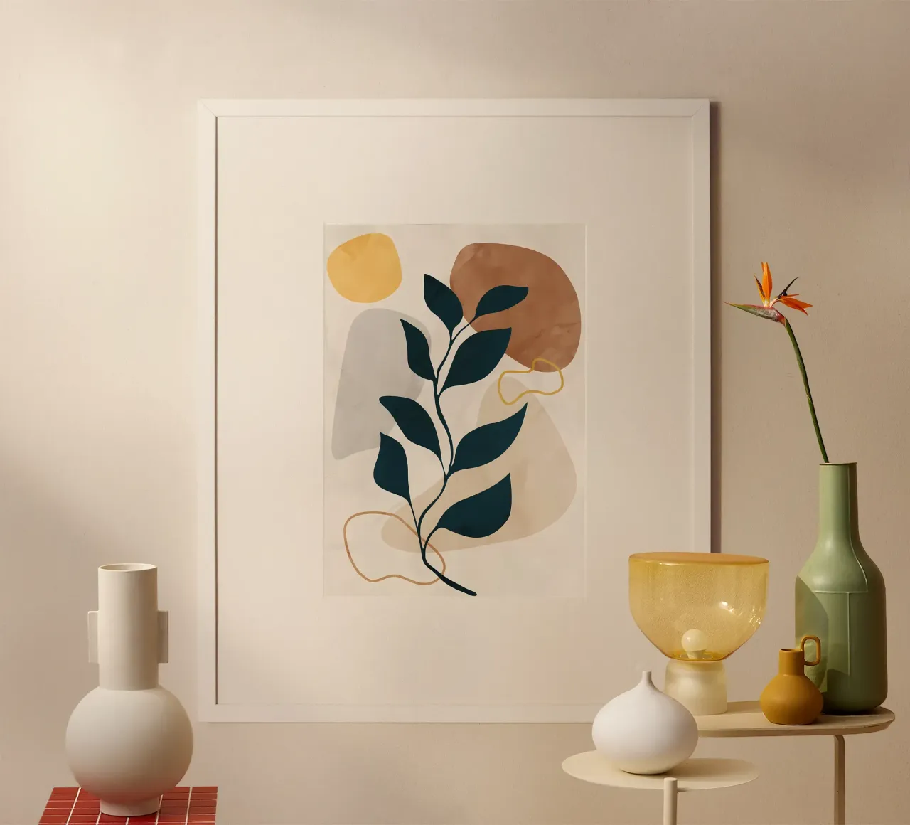 foglie forme astratte poster con telaio in plastica da Robert Wiesner