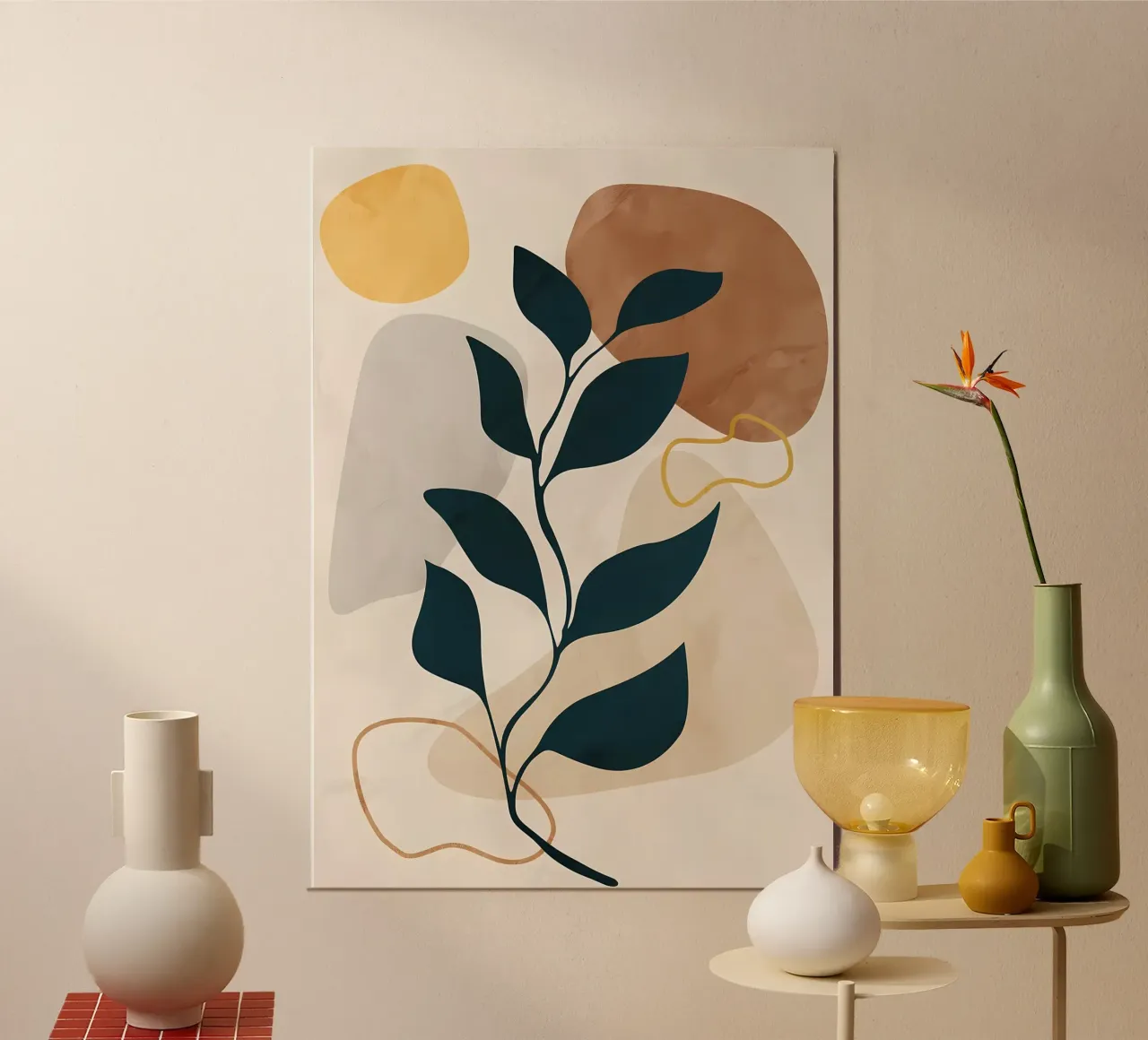 foglie forme astratte poster con telaio in plastica da Robert Wiesner