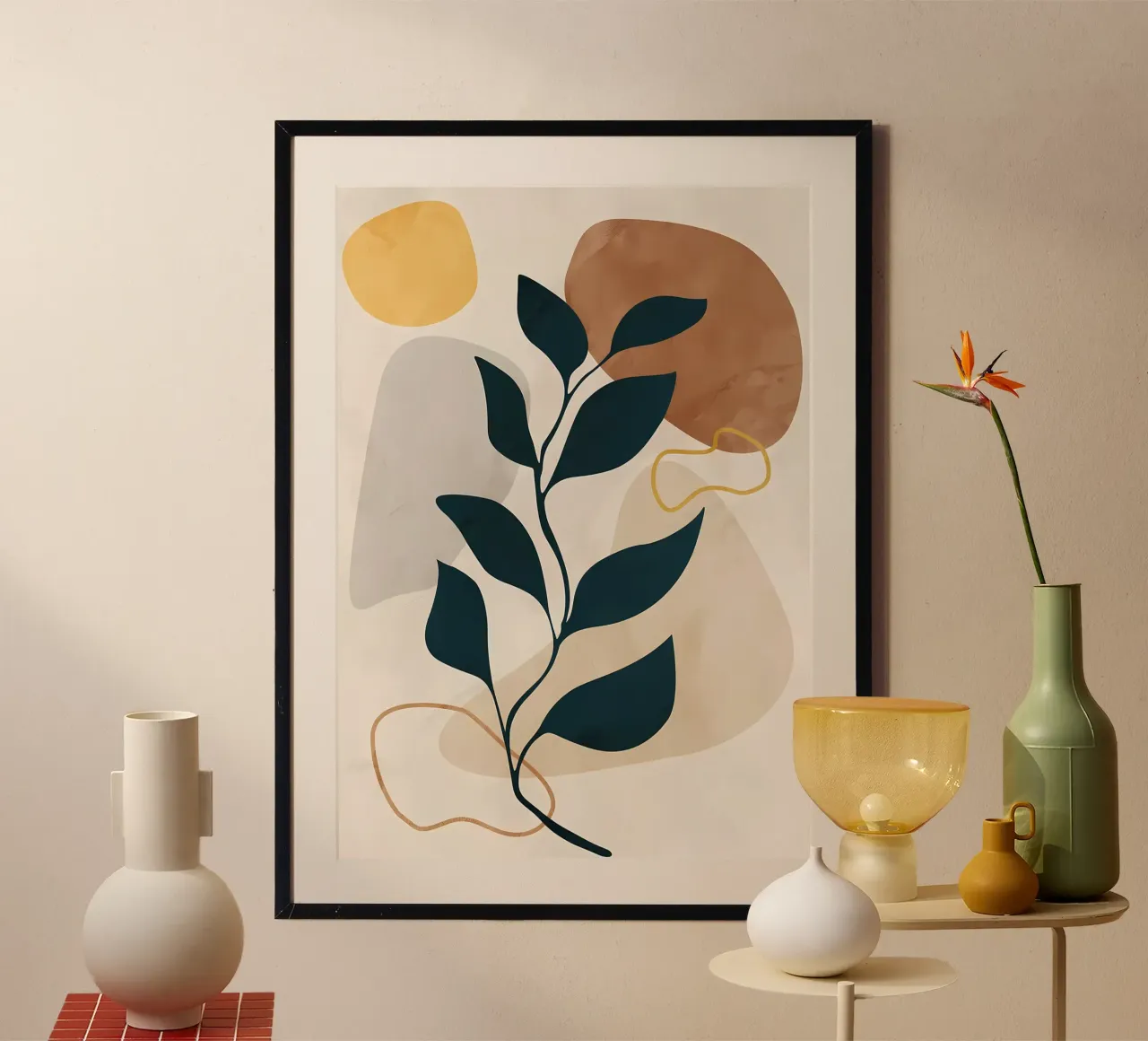 foglie forme astratte poster con telaio in plastica da Robert Wiesner