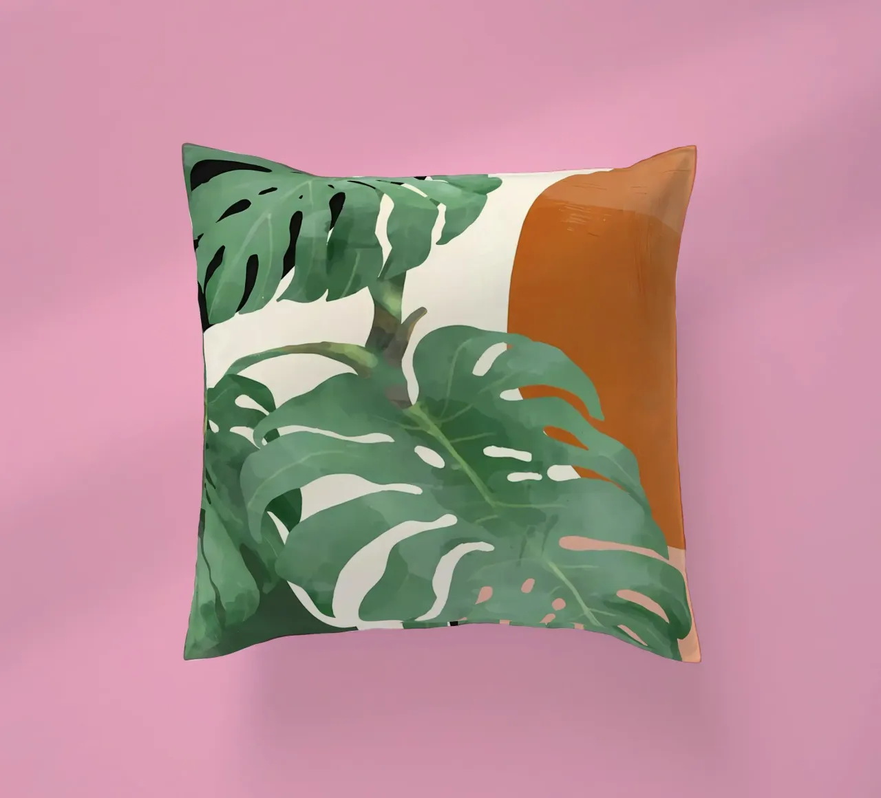 monstera leaves botanical decorative cushion by Robert Wiesner