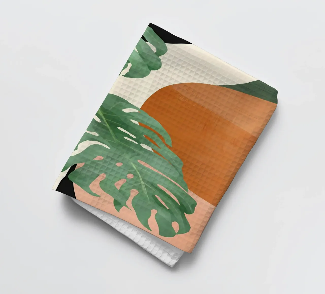 monstera leaves botanical tea towel by Robert Wiesner
