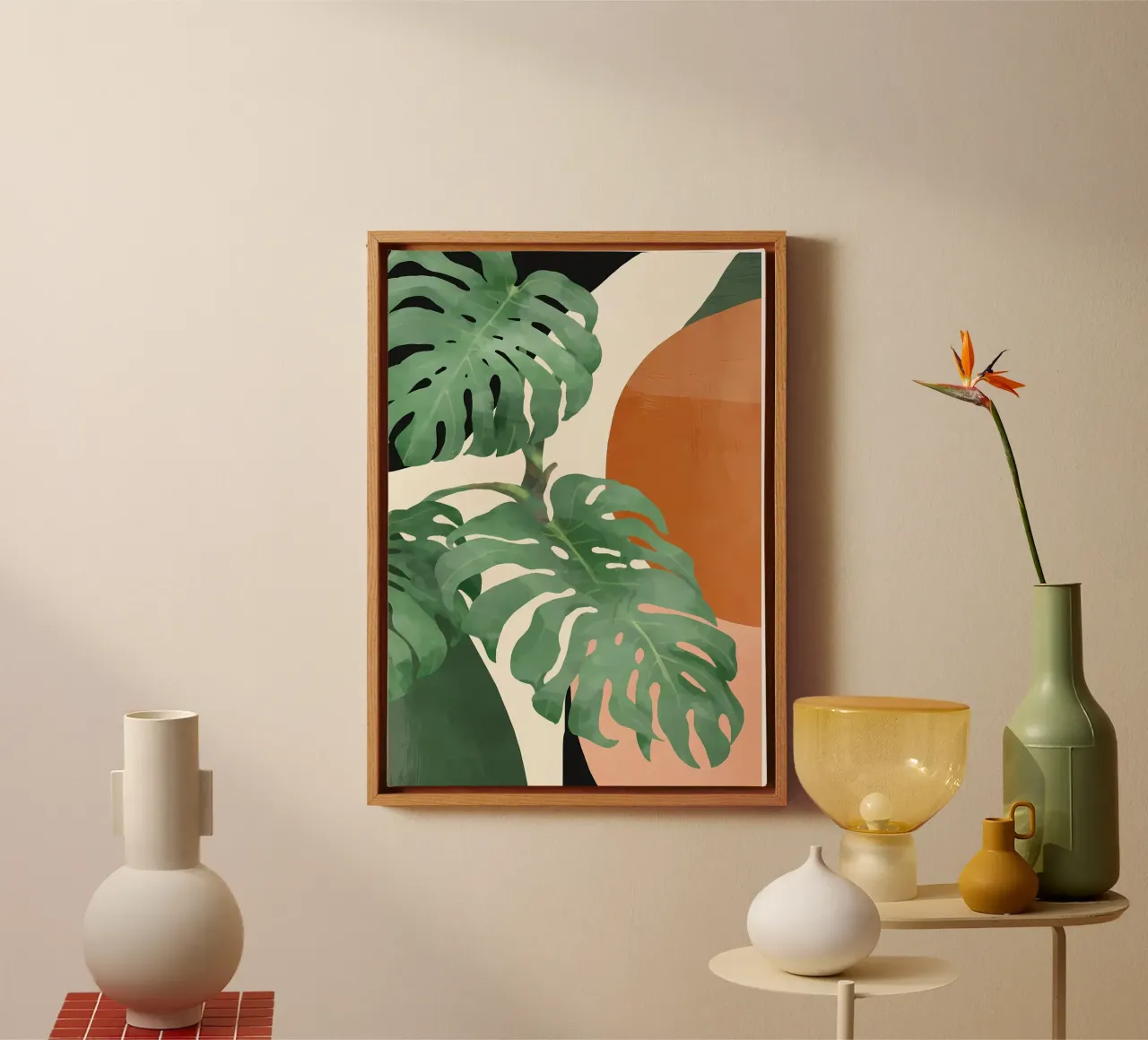 monstera leaves botanical canvas by Robert Wiesner