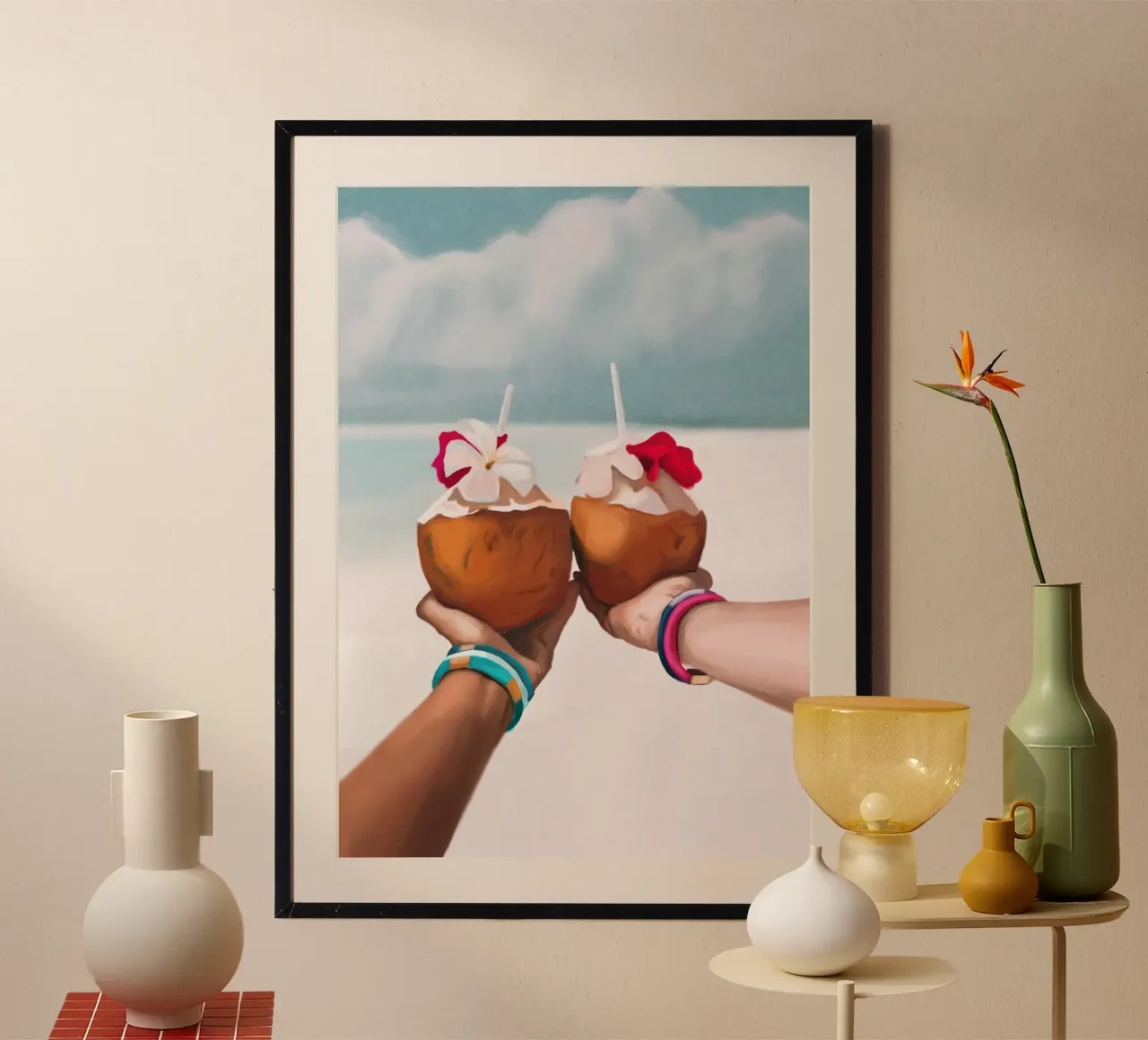 Salute tropicale poster con telaio in plastica da Verse