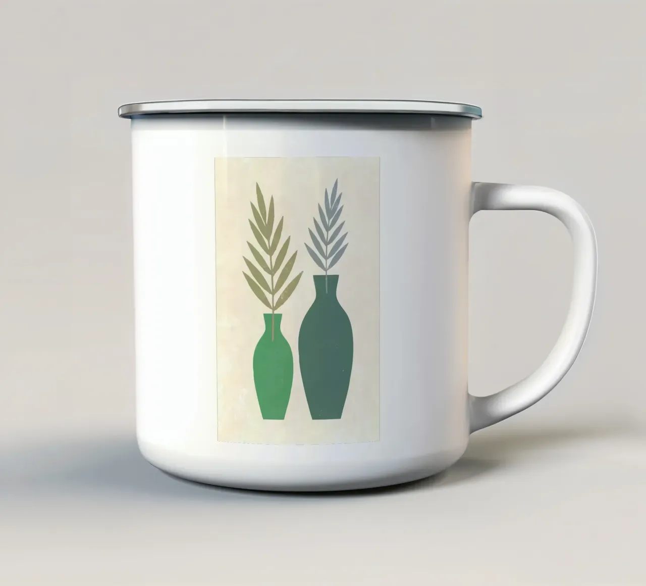 vaso foglie verde tazza in smalto da Robert Wiesner