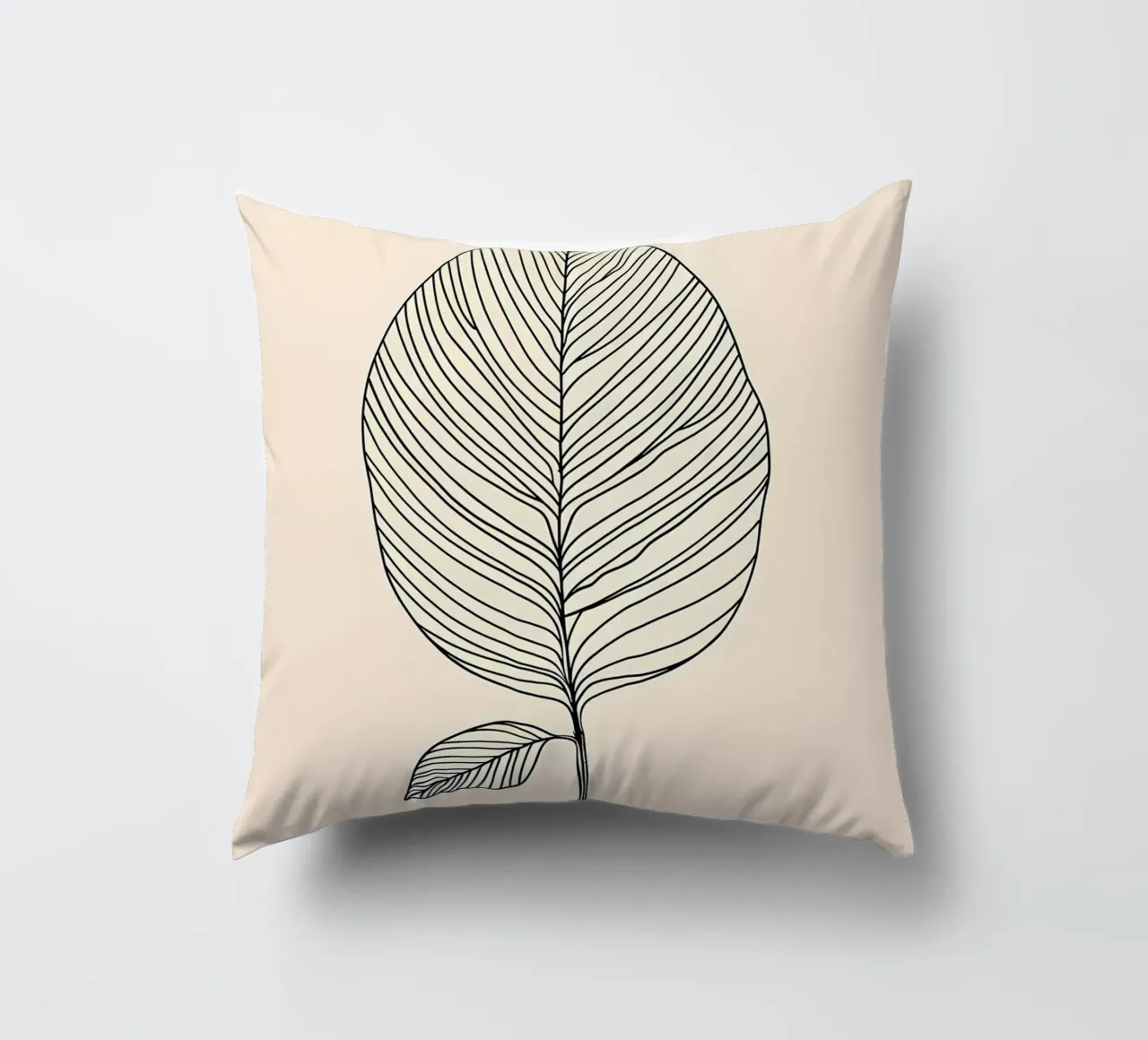 leaf botanical nature line decorative cushion by Robert Wiesner