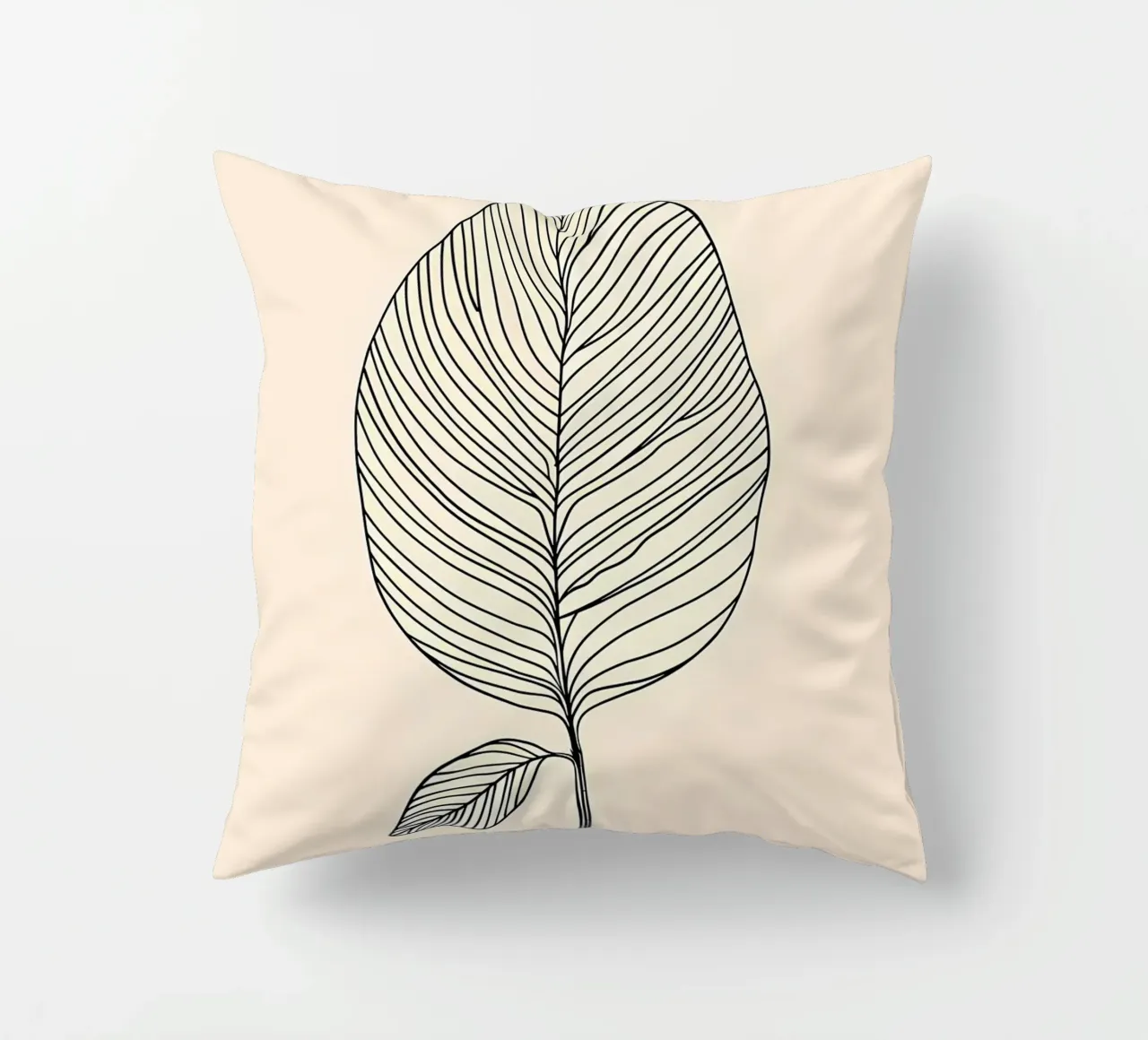 leaf botanical nature line decorative cushion by Robert Wiesner