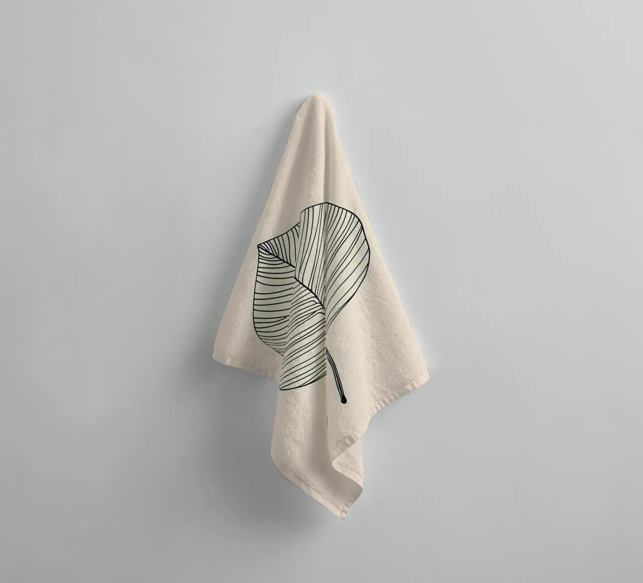 leaf botanical nature line towel by Robert Wiesner