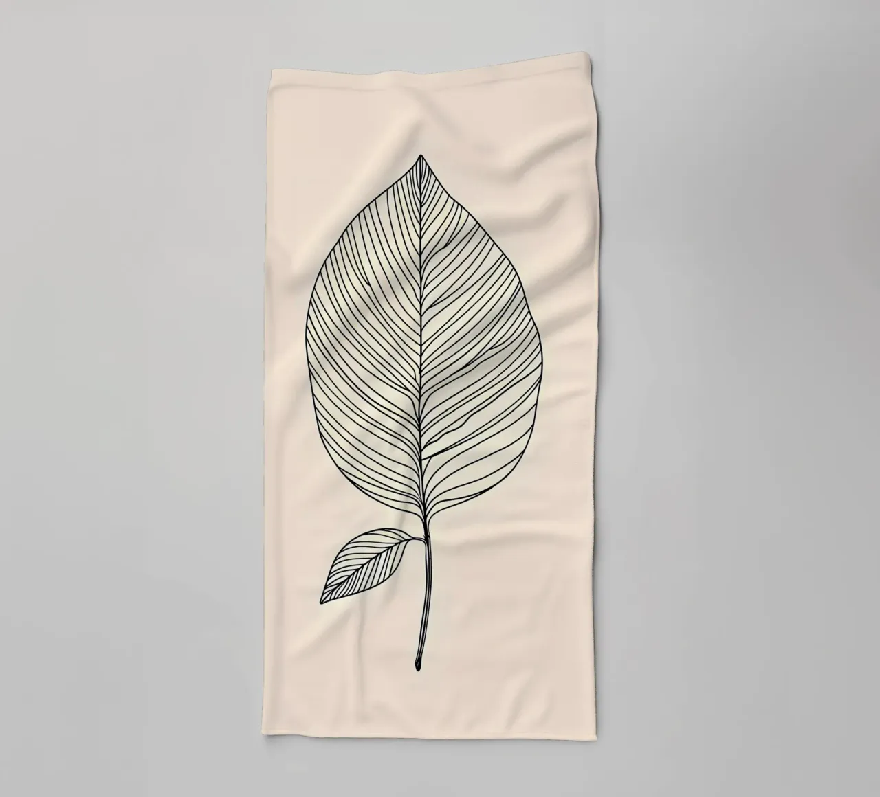 leaf botanical nature line towel by Robert Wiesner