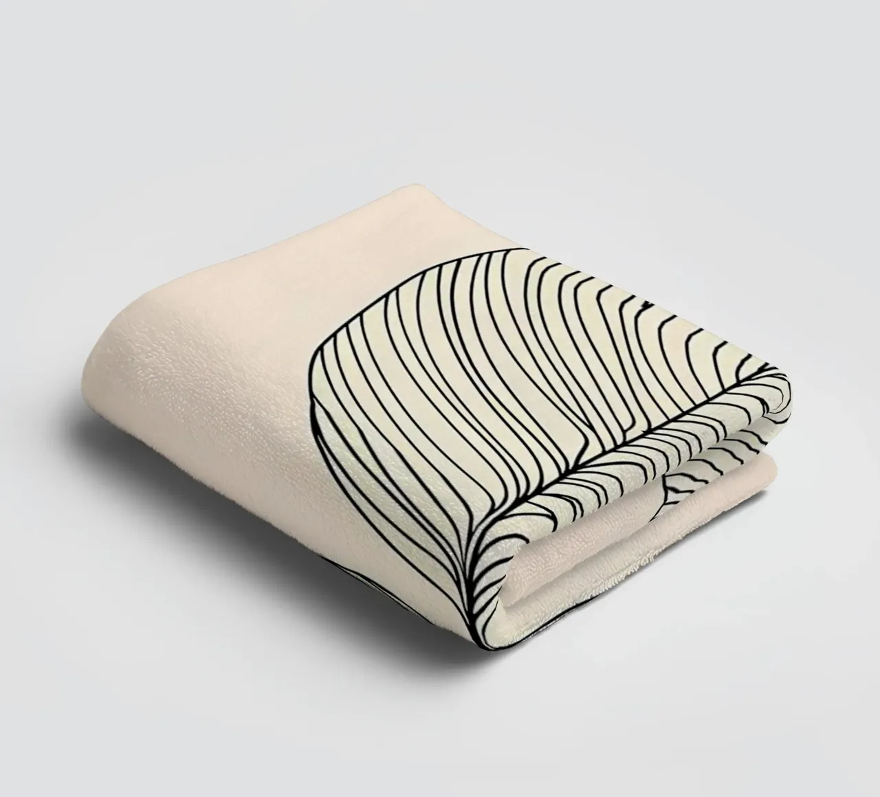 leaf botanical nature line towel by Robert Wiesner