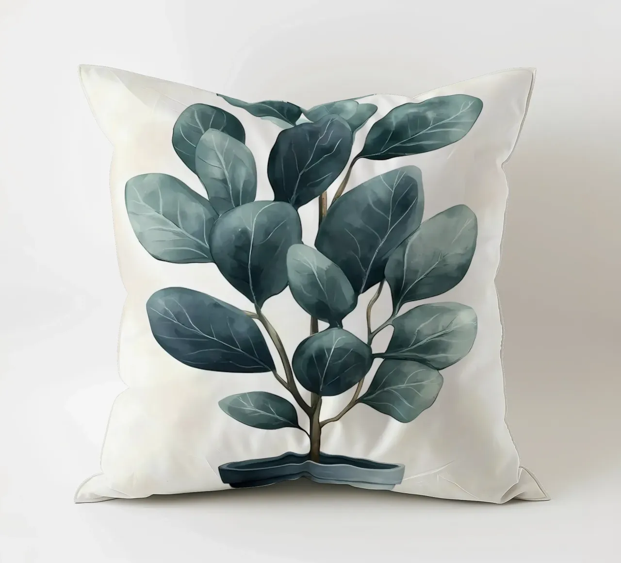 potted plant leaves green foliage decorative cushion by Robert Wiesner