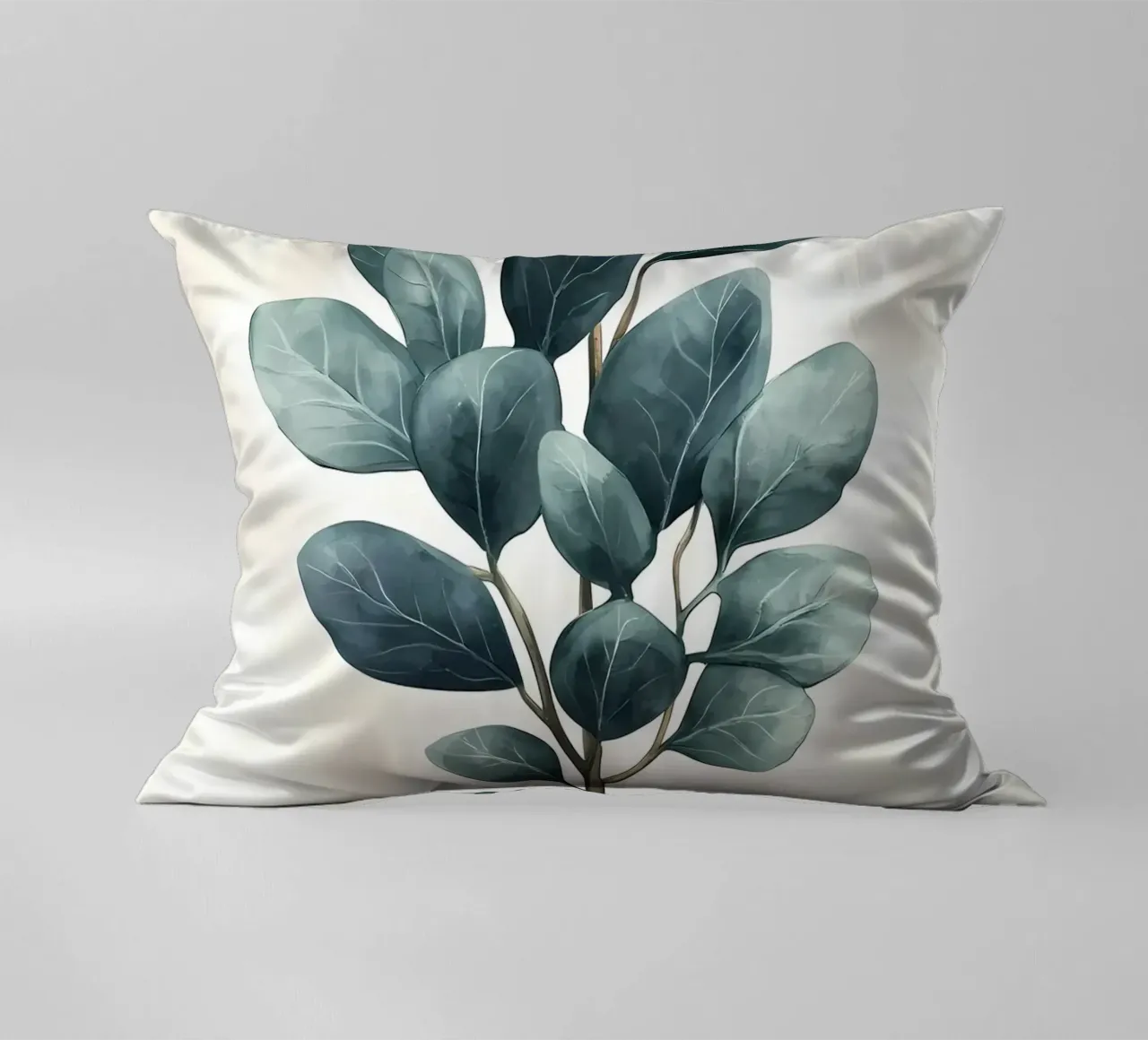 potted plant leaves green foliage decorative cushion by Robert Wiesner