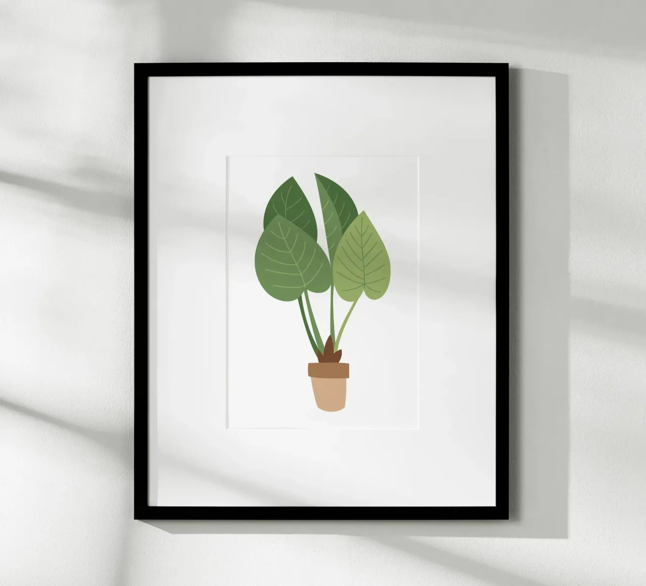 pianta in vaso foglie pianta verde poster con telaio in legno da Patrick L Lord