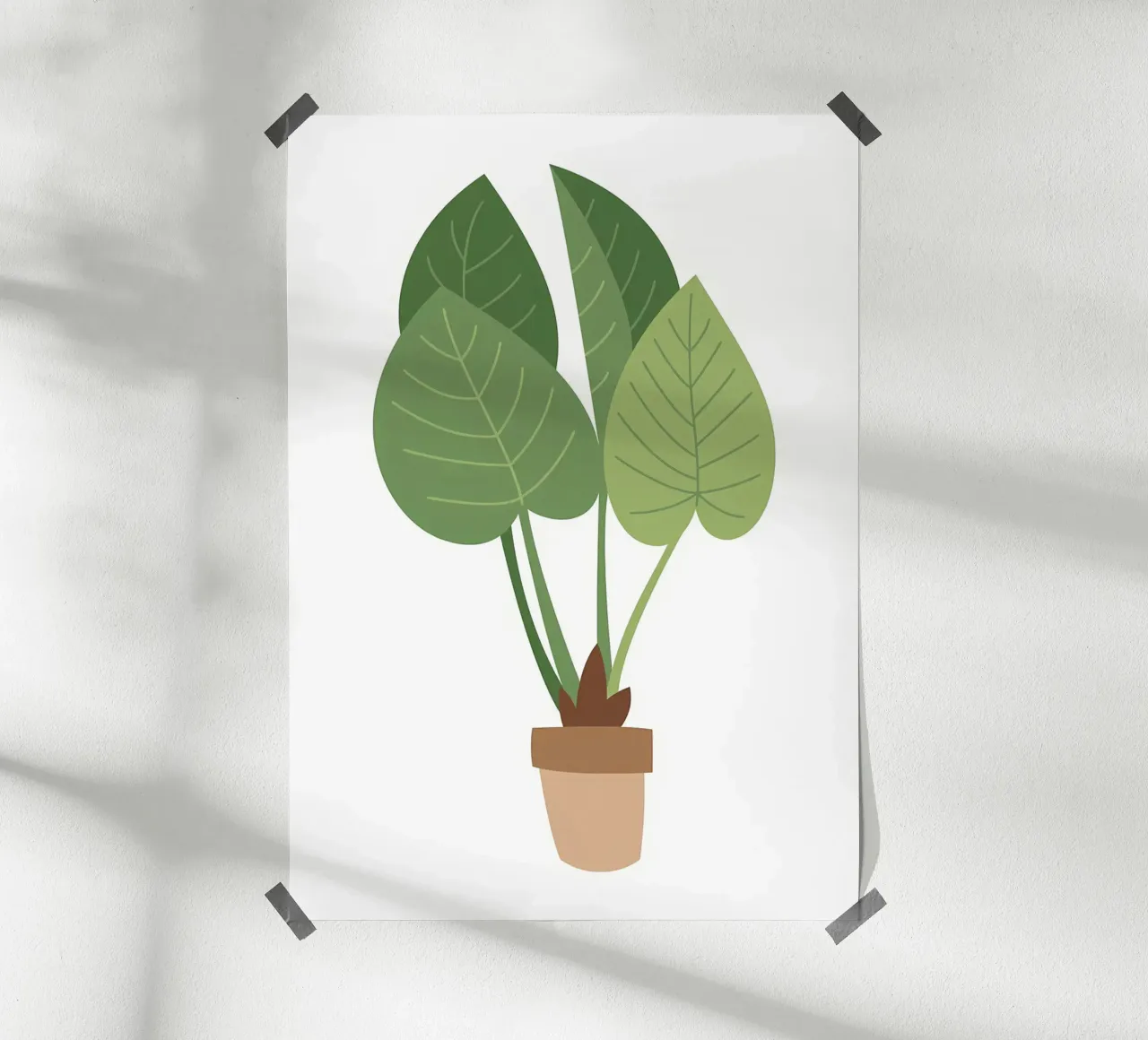 pianta in vaso foglie pianta verde poster con telaio in legno da Patrick L Lord