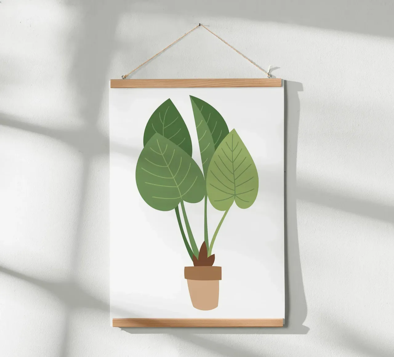 pianta in vaso foglie pianta verde poster con telaio in legno da Patrick L Lord