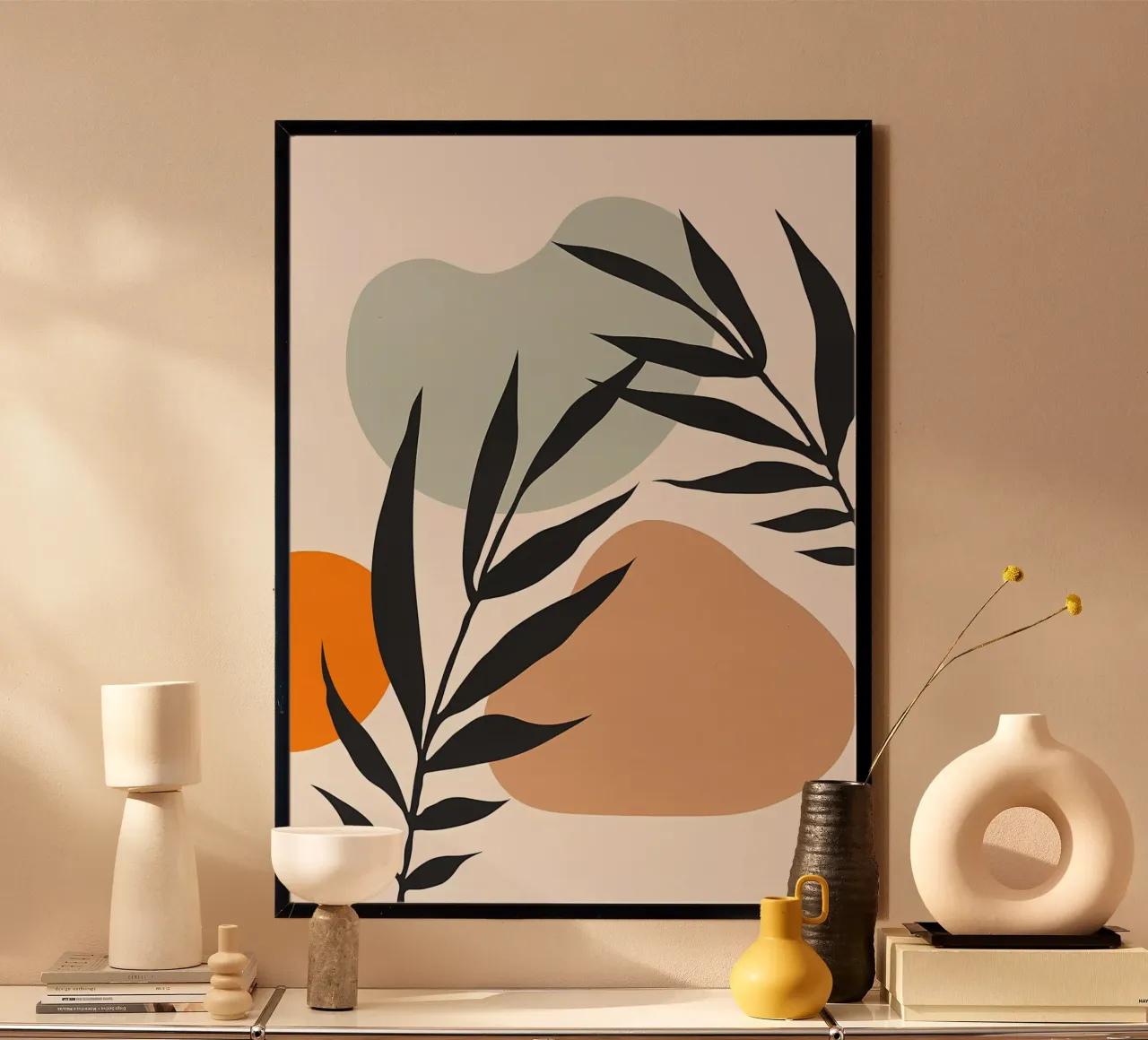foglie forme astratte fogliame poster con telaio in legno da Patrick L Lord