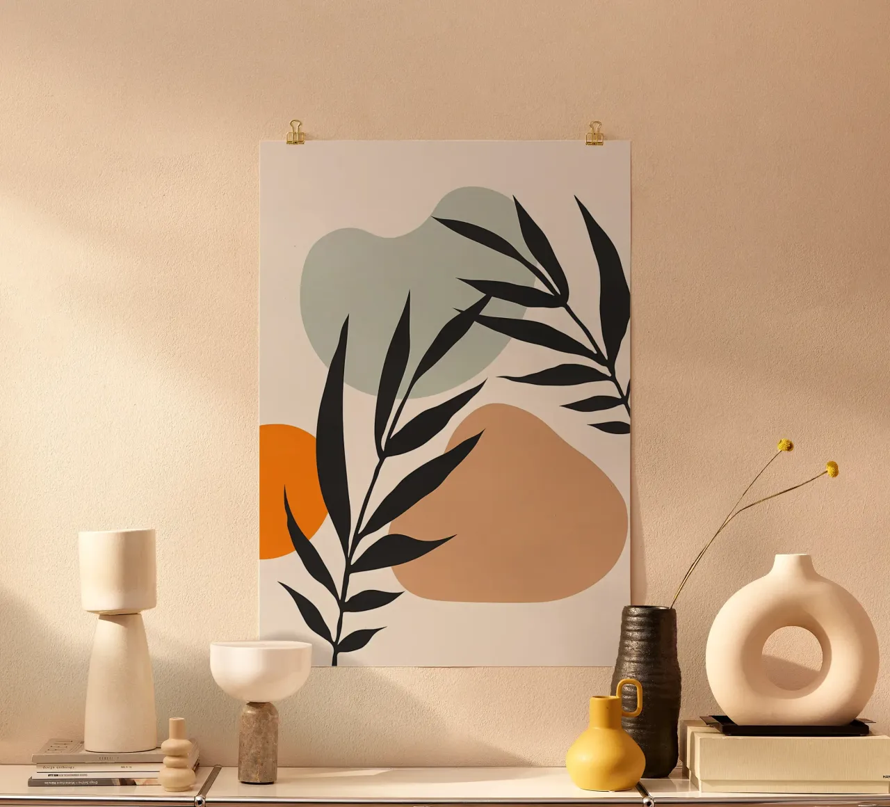 foglie forme astratte fogliame poster con telaio in legno da Patrick L Lord