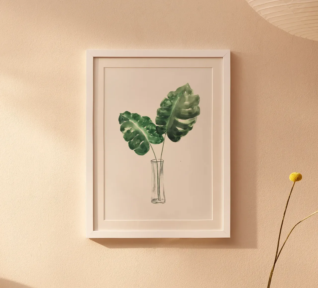 monstera foglie verdi poster con telaio in alluminio da Patrick L Lord