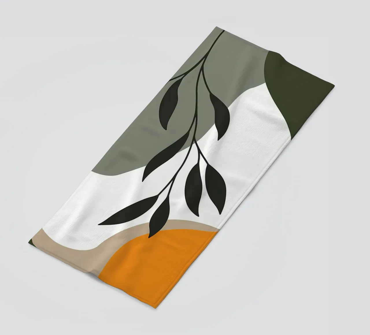 leaf branch silhouette organic beach towel by Patrick L Lord