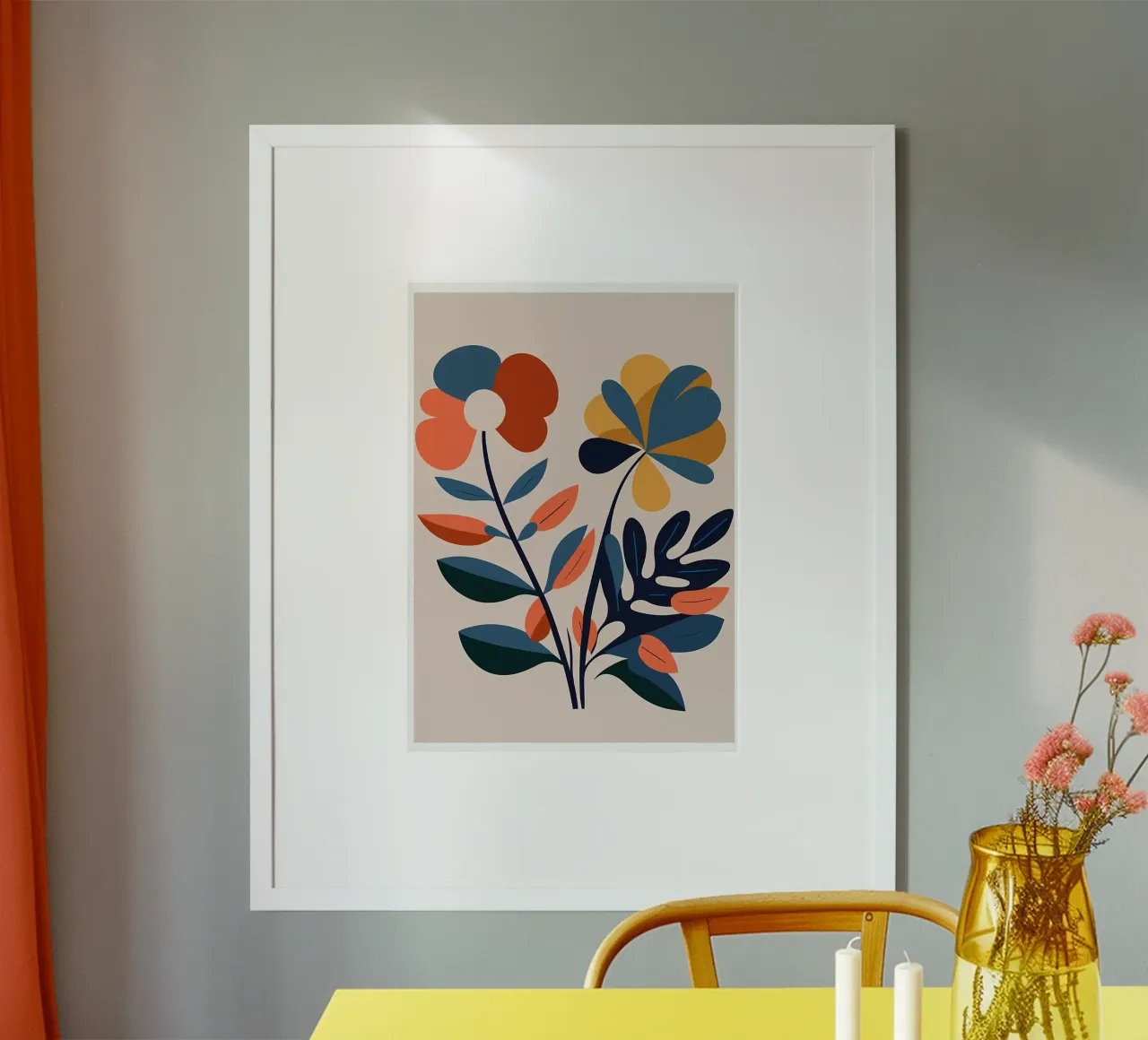 fiori foglie natura floreale poster con telaio in legno da Patrick L Lord