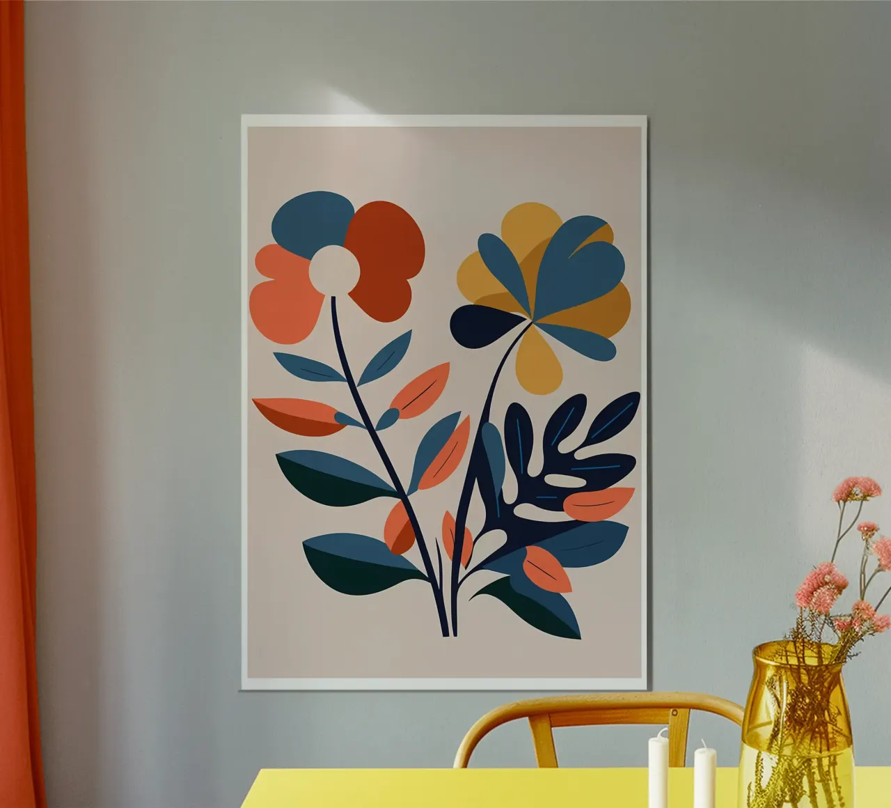 fiori foglie natura floreale poster con telaio in legno da Patrick L Lord