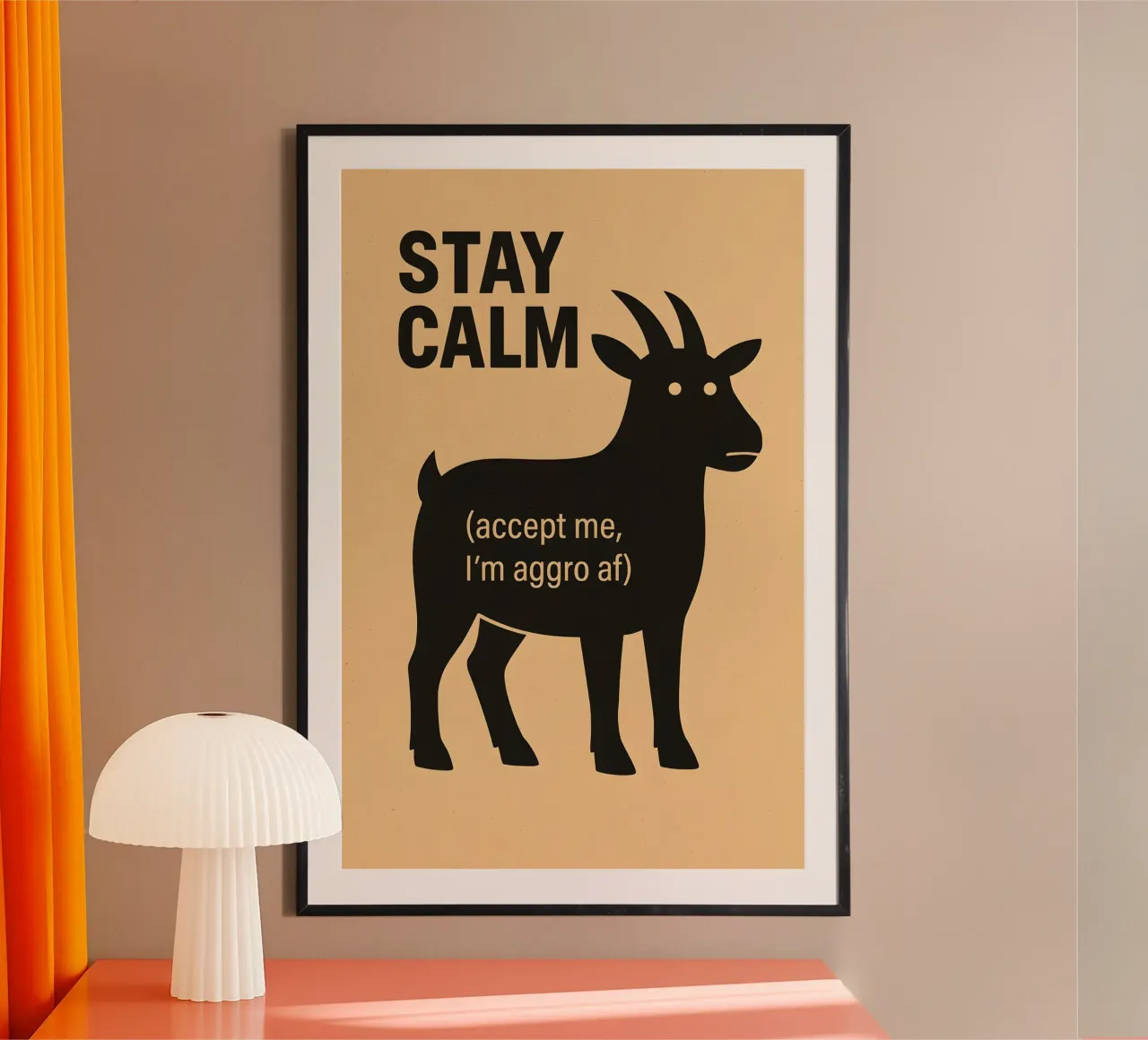 Aggro Goat poster with plastic frame by Art.Piece