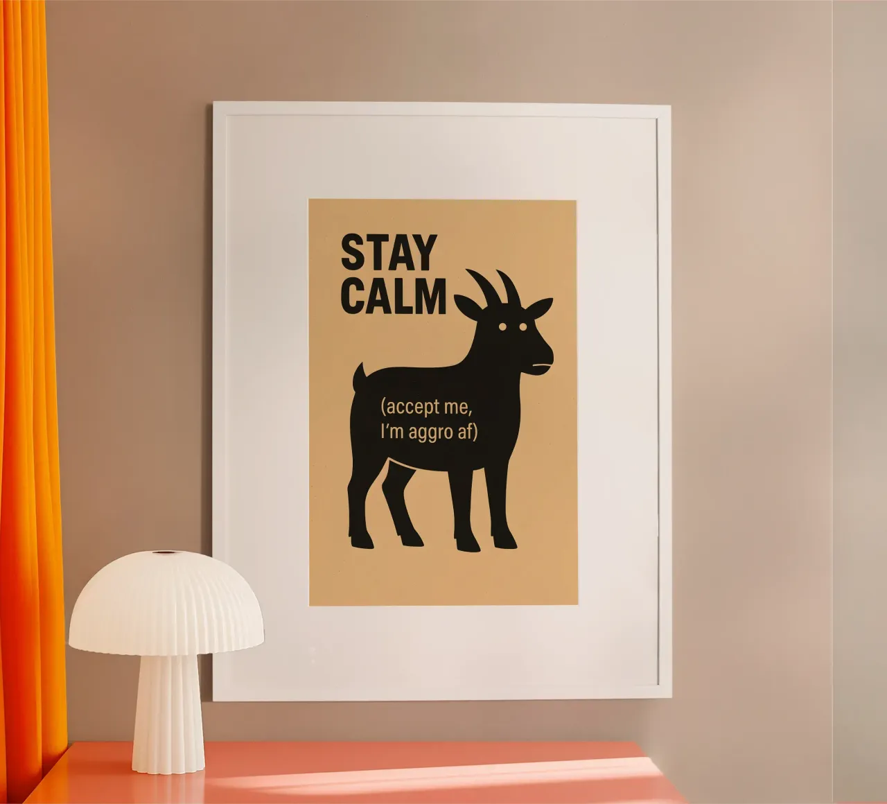 Aggro Goat poster with plastic frame by Art.Piece