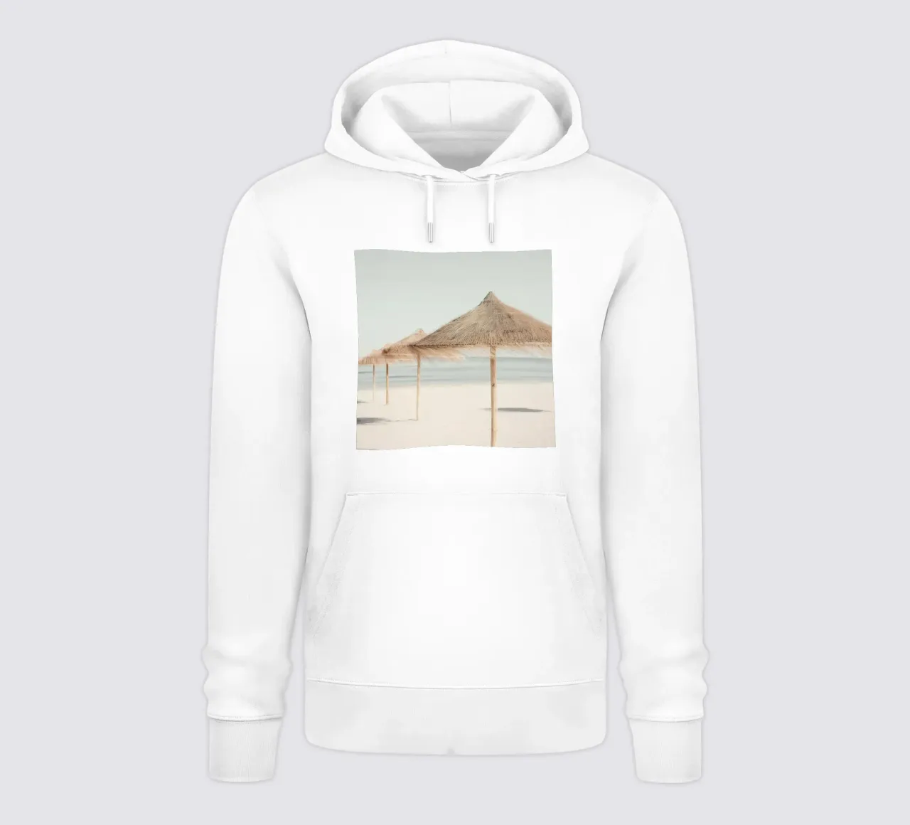 Coastal Calm – Minimalist Beach Photography felpa con cappuccio da Vela Luna