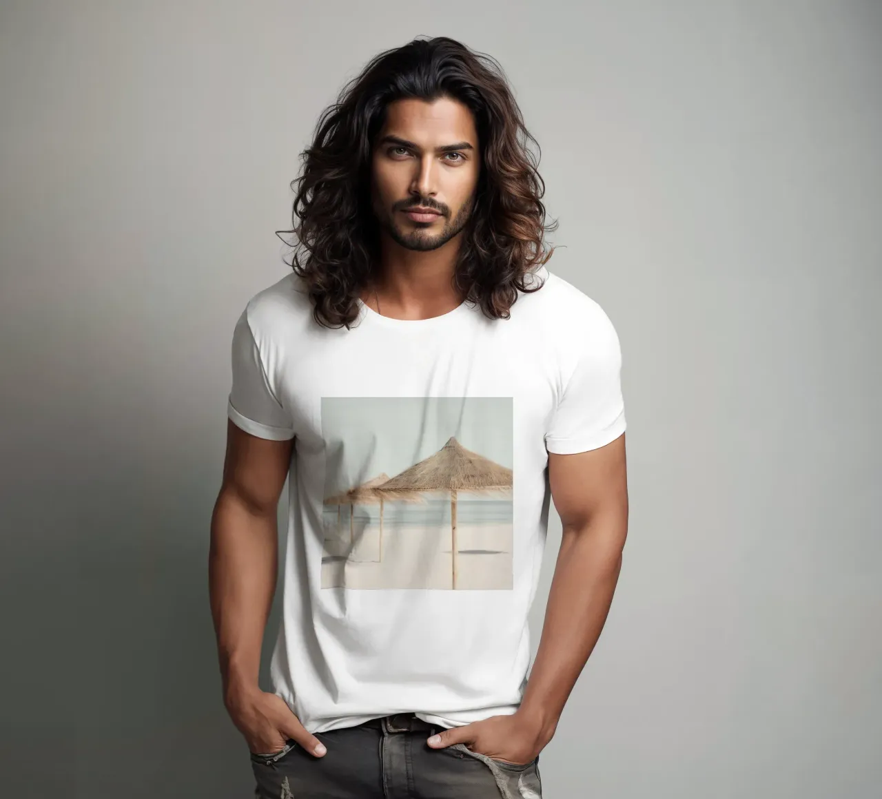 Coastal Calm – Minimalist Beach Photography t-shirt da Vela Luna