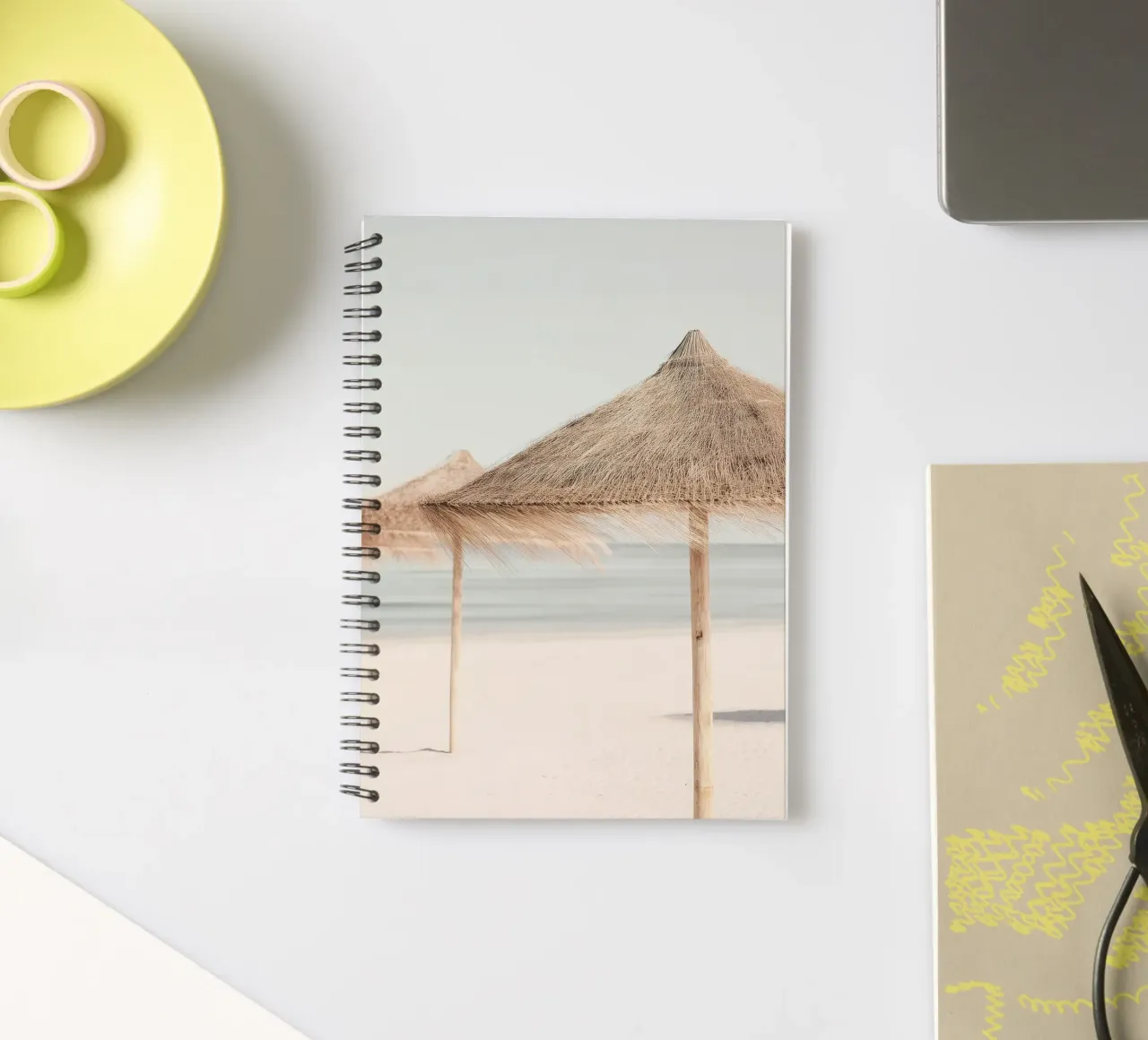 Coastal Calm – Minimalist Beach Photography spiral notebook by Vela Luna