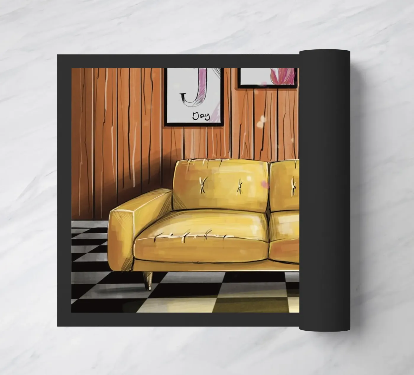 yellow couch zerbino da by elle arts