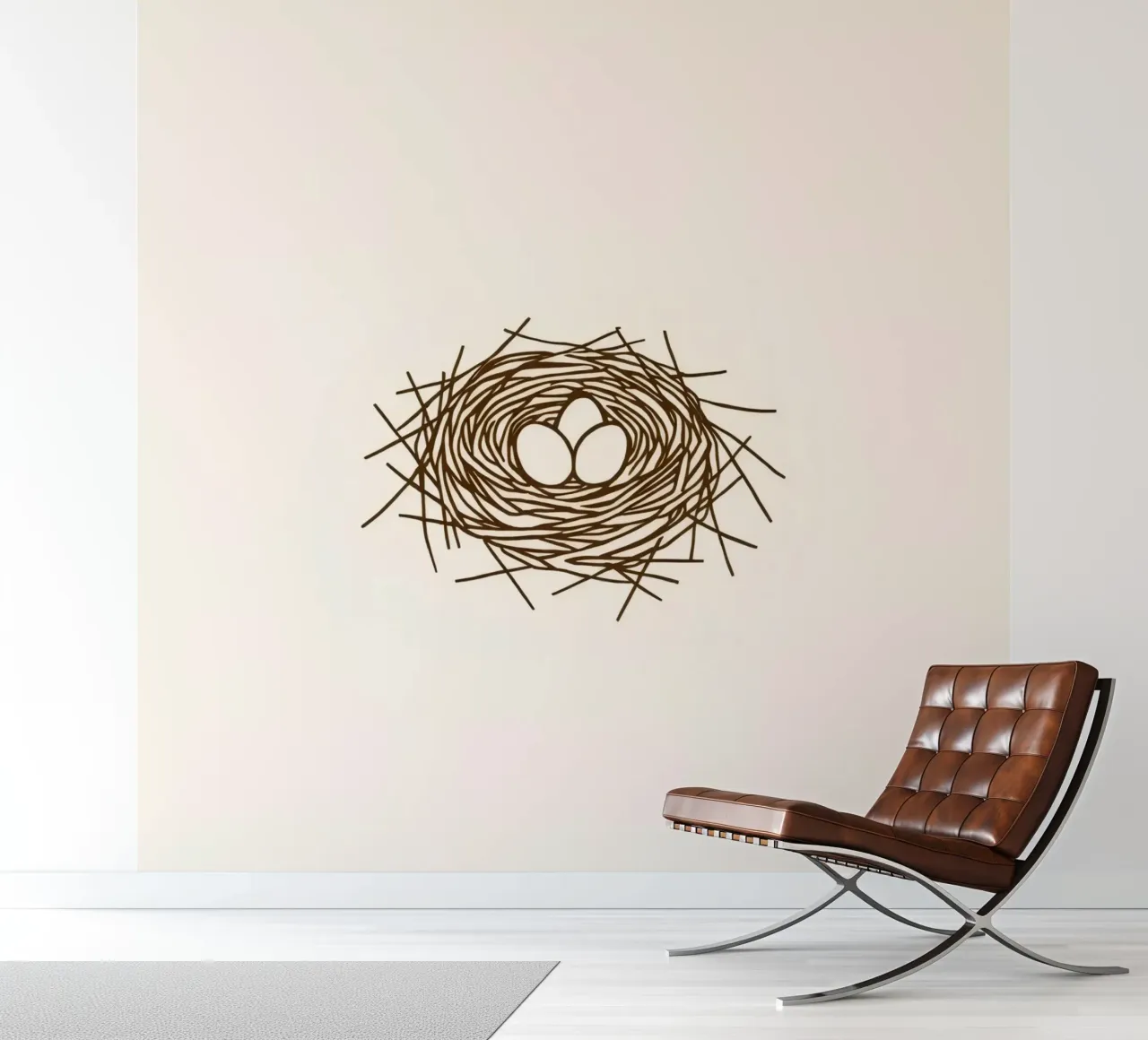 Illustration eines aus Zweigen gefertigten Vogelnests Fototapete von DesignDoodle