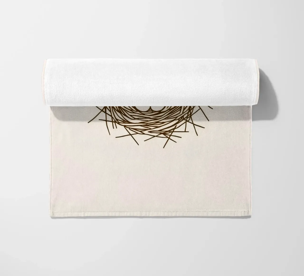 Illustrazione di un nido di uccello realizzato con ramoscelli telo mare da DesignDoodle