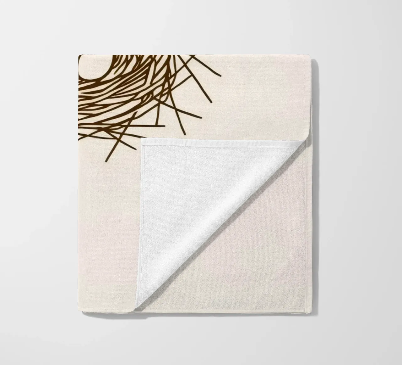 Illustrazione di un nido di uccello realizzato con ramoscelli telo mare da DesignDoodle