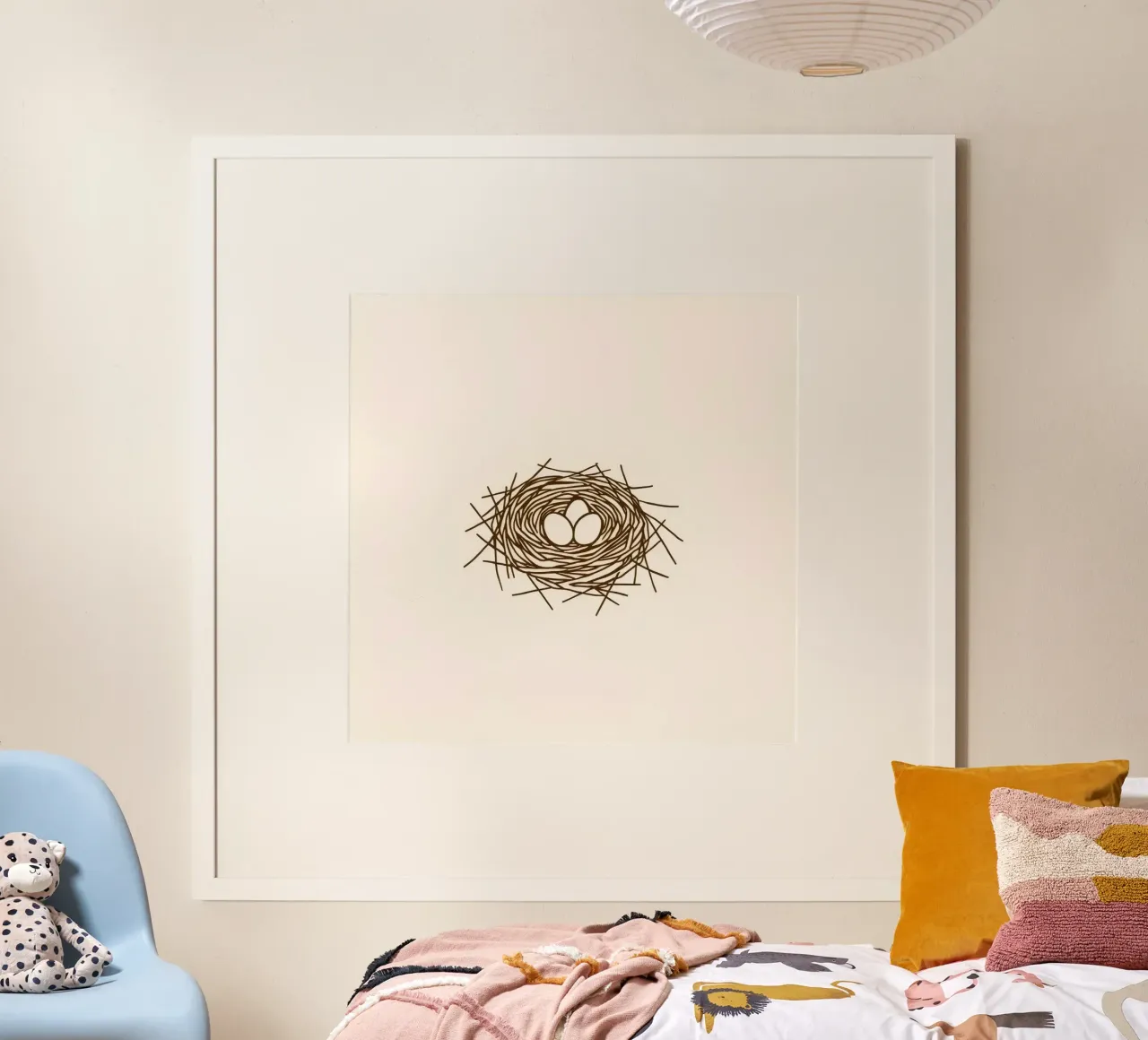 Illustration of a bird's nest crafted from twigs poster by DesignDoodle