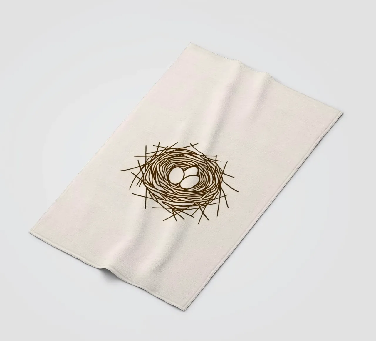 Illustrazione di un nido di uccello realizzato con ramoscelli coperta in pile da DesignDoodle