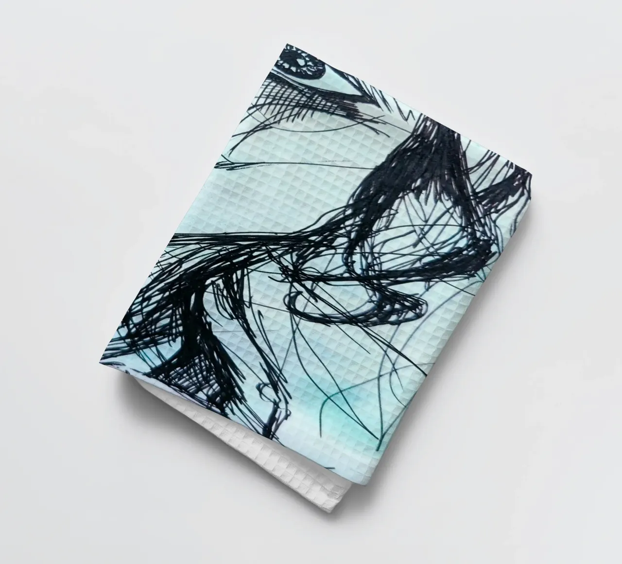 Watercolor Ink Girl 5 tea towel by sum2proveDesign