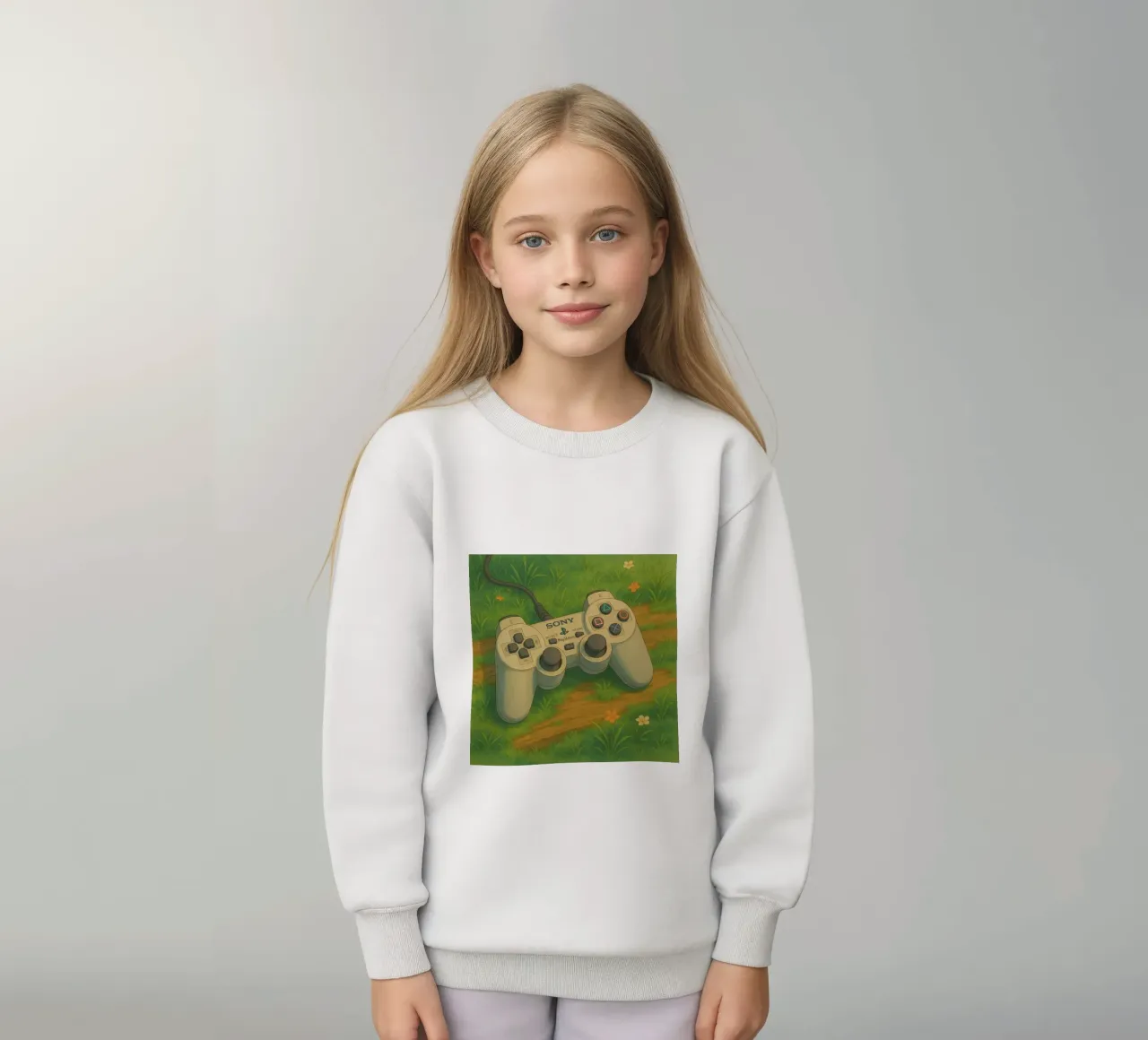 Joystick Playstation in stile cartoon felpa bambino da Motivate-Today