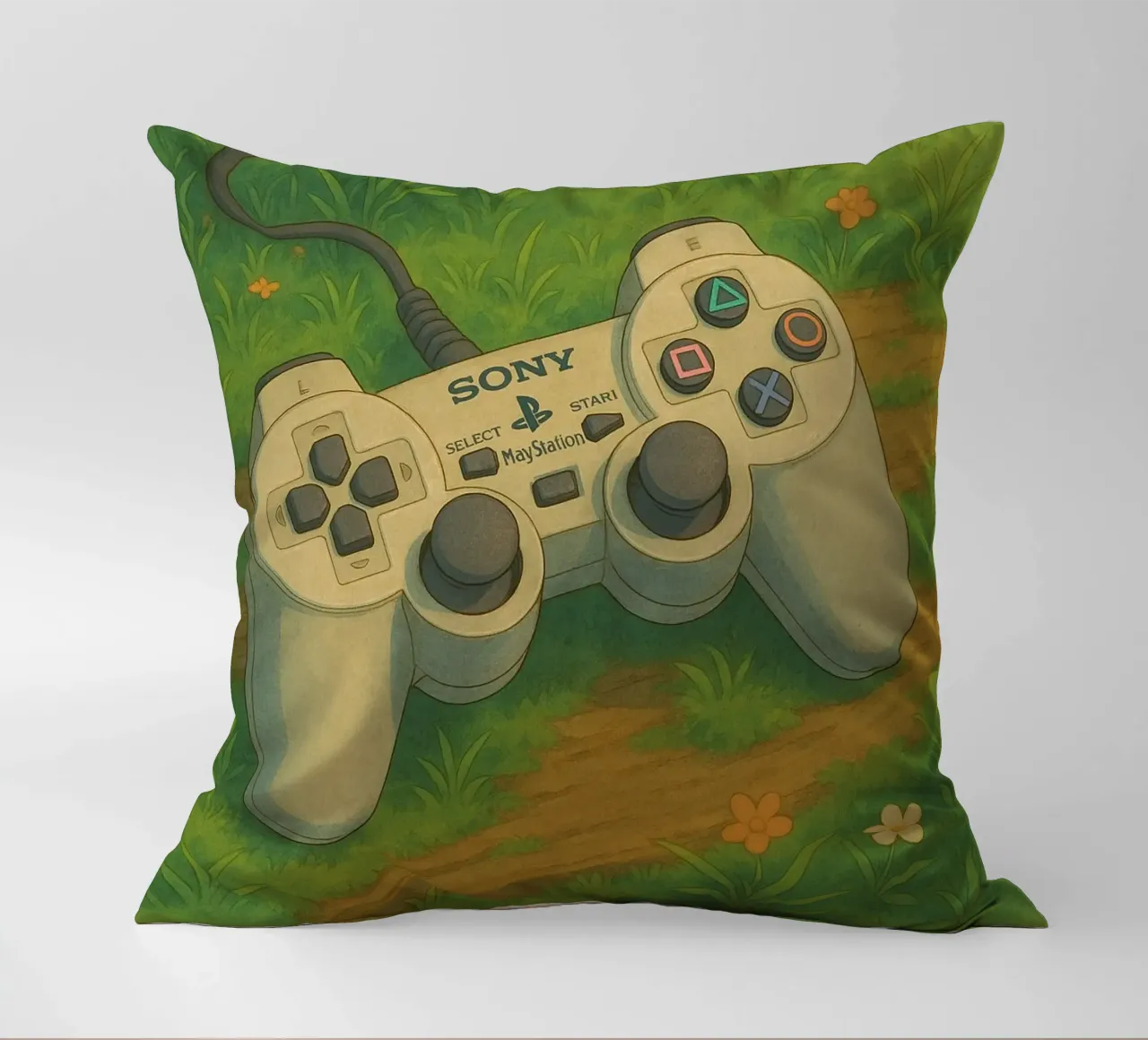 Joystick Playstation in stile cartoon cuscino da Motivate-Today