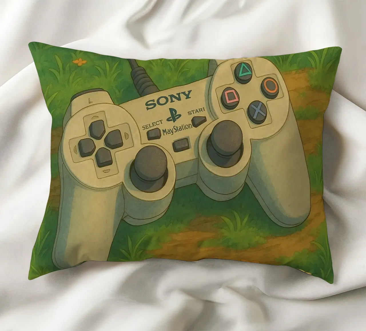 Joystick Playstation in stile cartoon cuscino da Motivate-Today