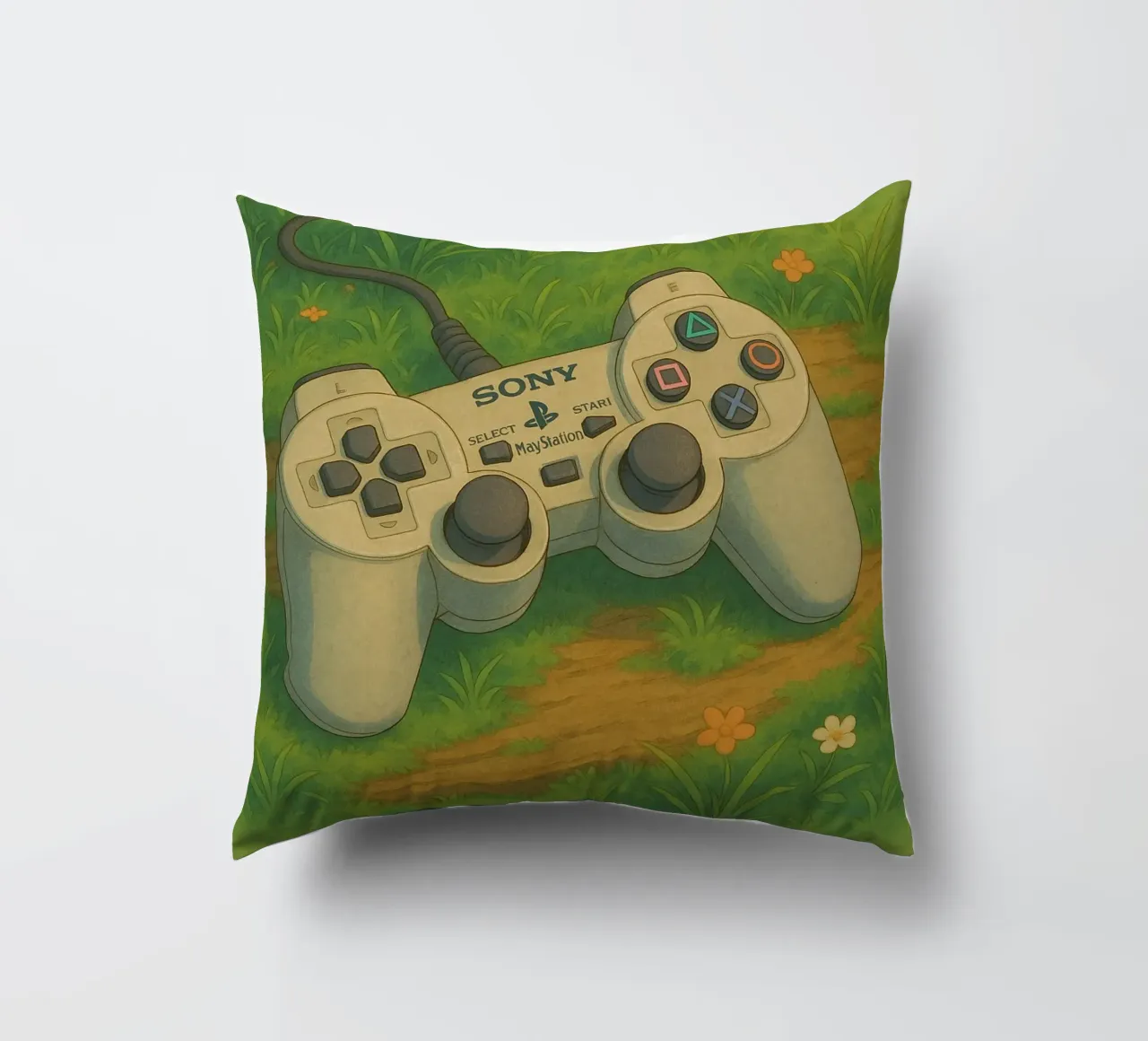 Joystick Playstation in stile cartoon cuscino da Motivate-Today