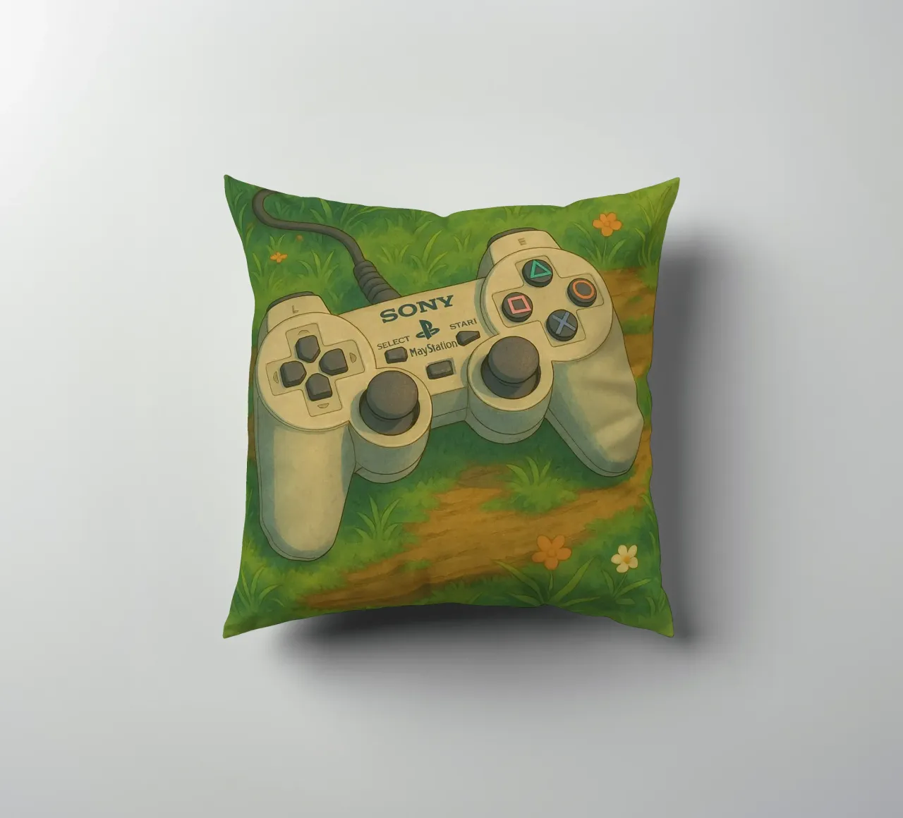 Joystick Playstation in stile cartoon cuscino da Motivate-Today