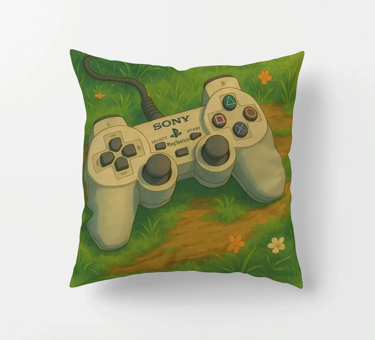 Joystick Playstation in stile cartoon cuscino da Motivate-Today