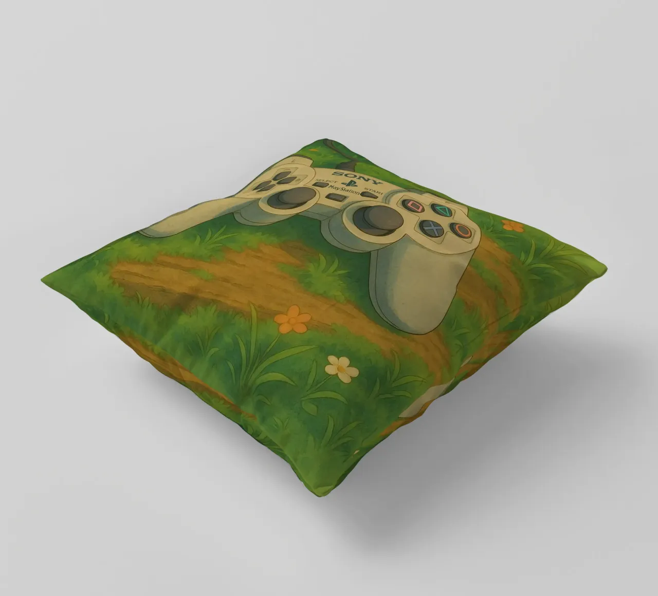 Joystick Playstation in stile cartoon cuscino da Motivate-Today