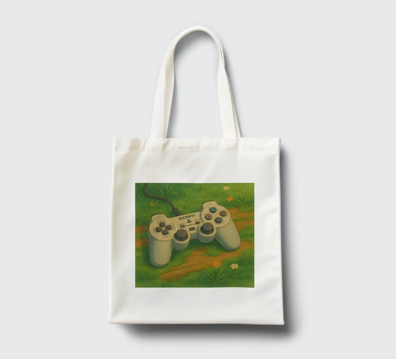 Joystick Playstation in stile cartoon borsa in juta da Motivate-Today